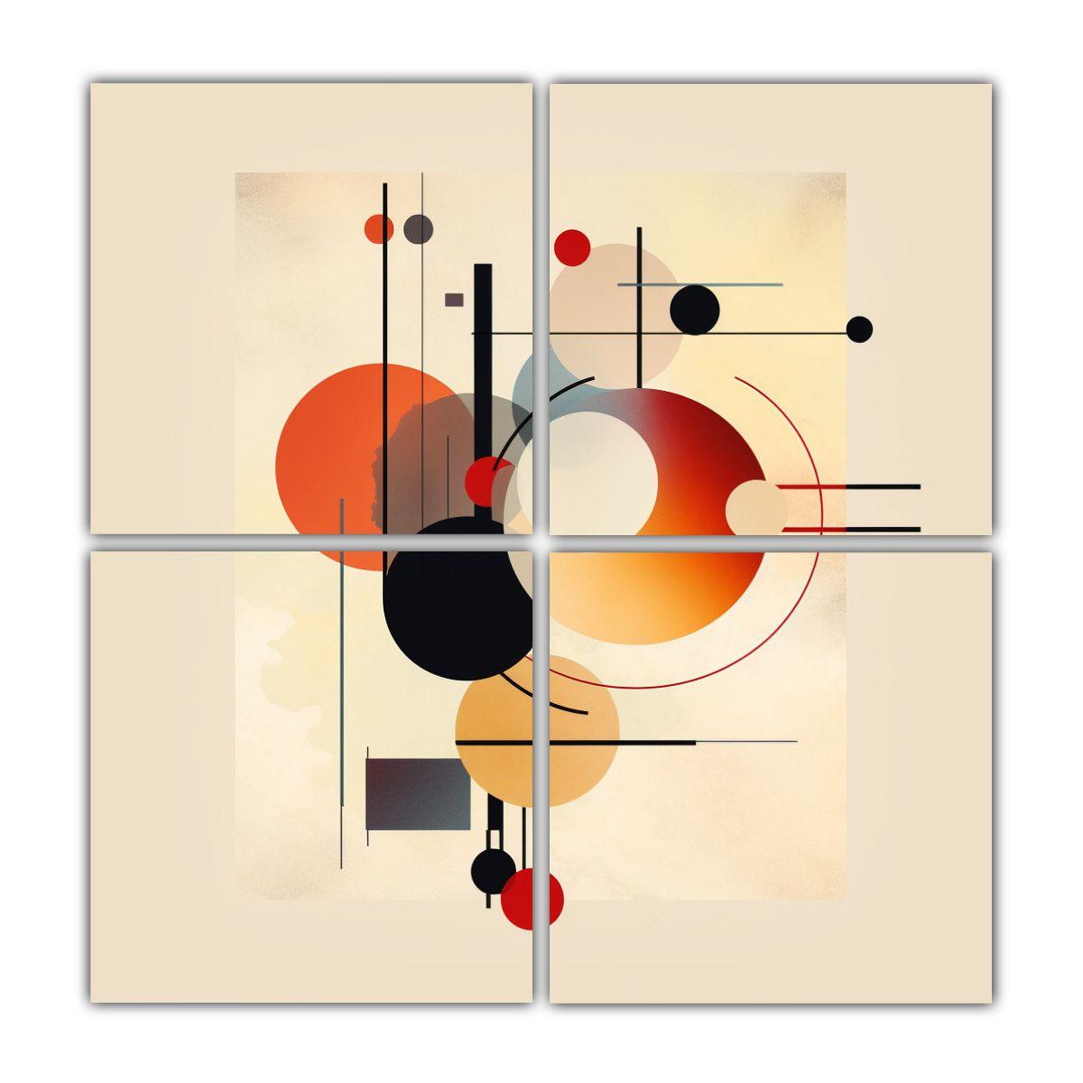 Cuadro Decorativo Enigmático Bauhaus Con Fondo 60x60 Cm-0