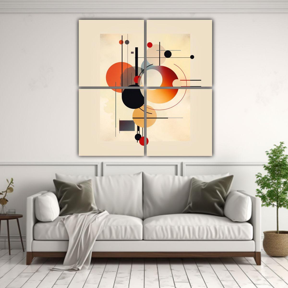 Cuadro Decorativo Enigmático Bauhaus Con Fondo 60x60 Cm-2