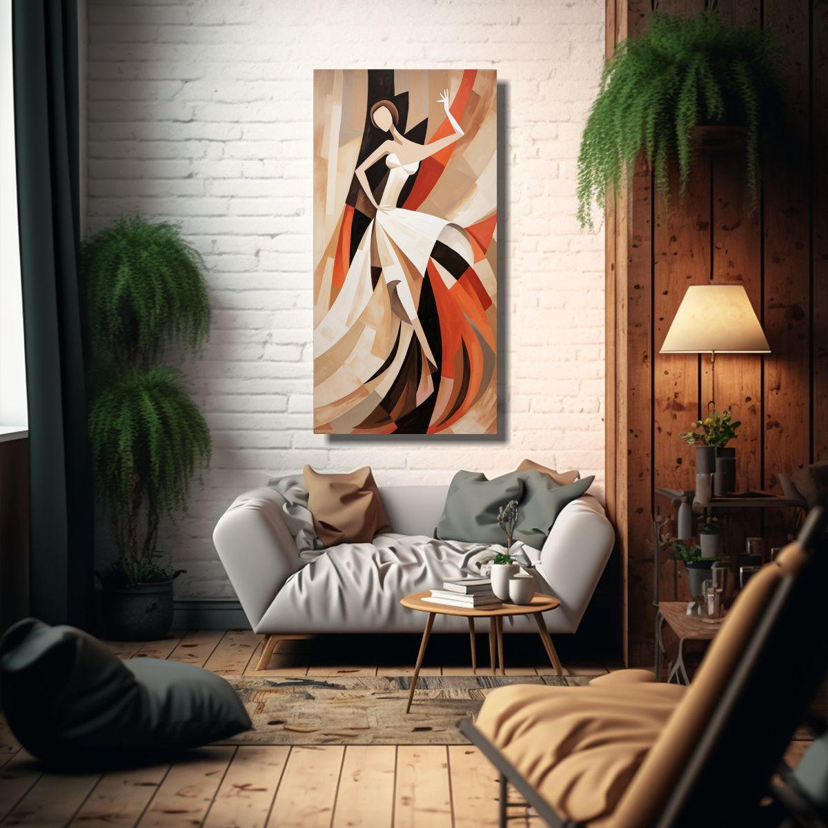 Cuadros Abstractos De Bailarinas Para Decorar: 70x140cm-2