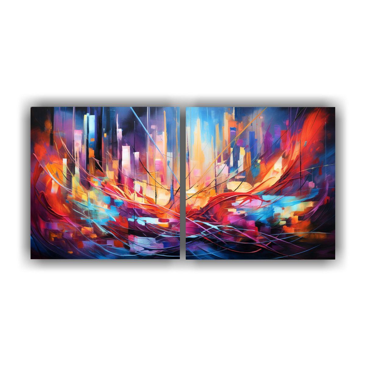 Pinturas Decorativas Dos Lienzos Cuadro Adorno 120x60 Cm-0