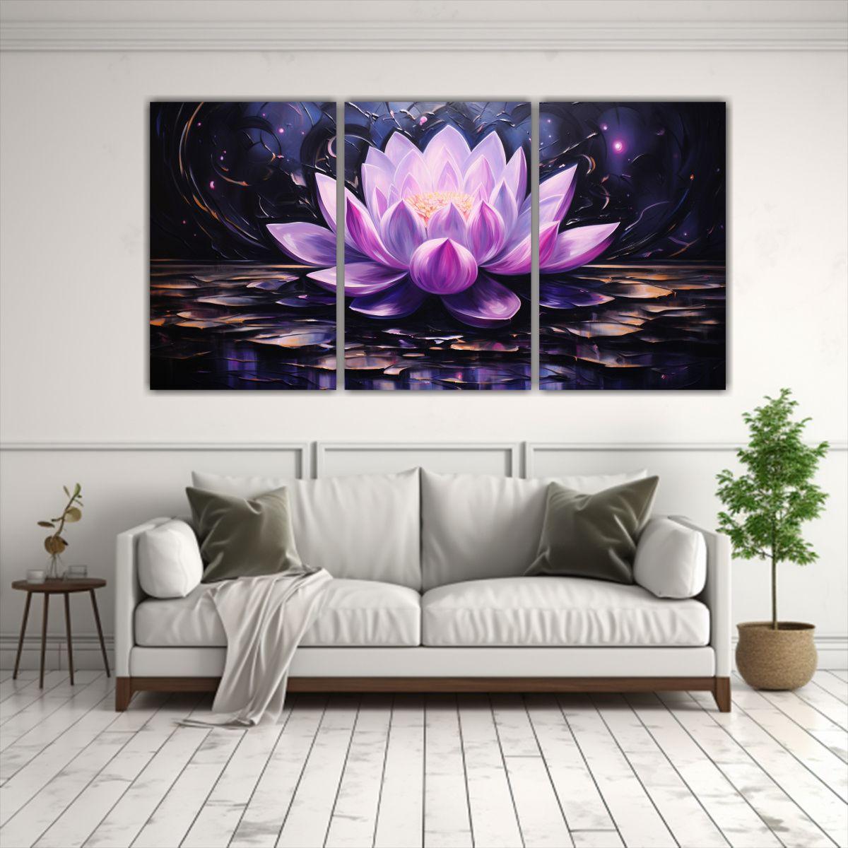 Cuadros Decoración Gama De Colores Lotus Negro 90x45 Cm-2
