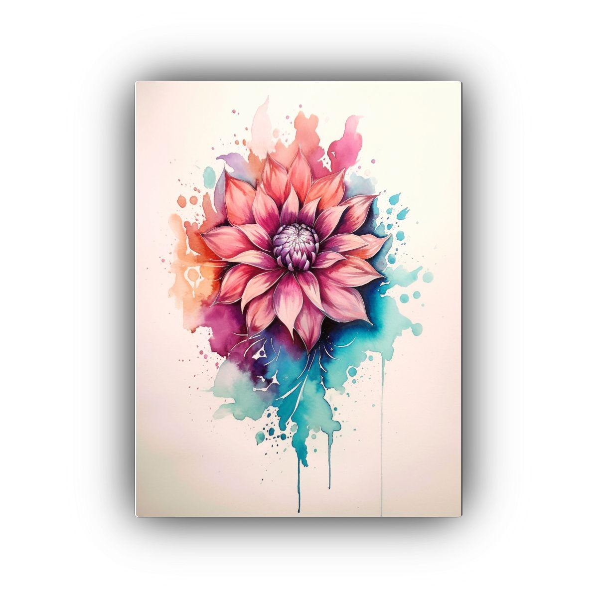 Pintura En Tela Temática De Flores Acuarela 40x50cm-0