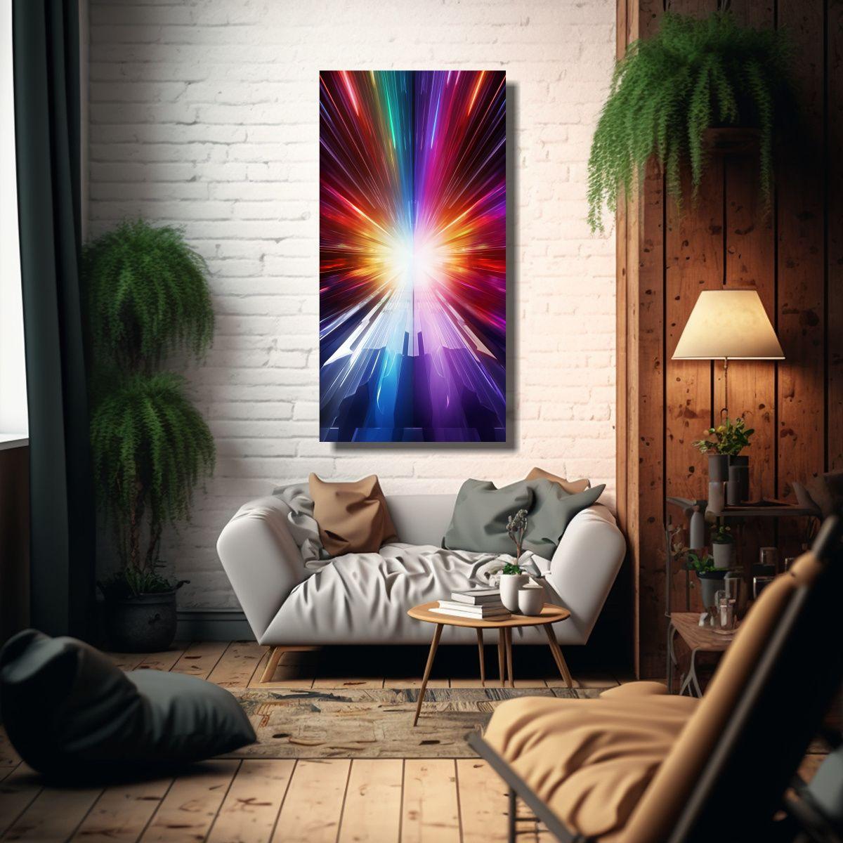 Cuadro Abstracto De Fotografía En Bastidor De 80x160cm-2