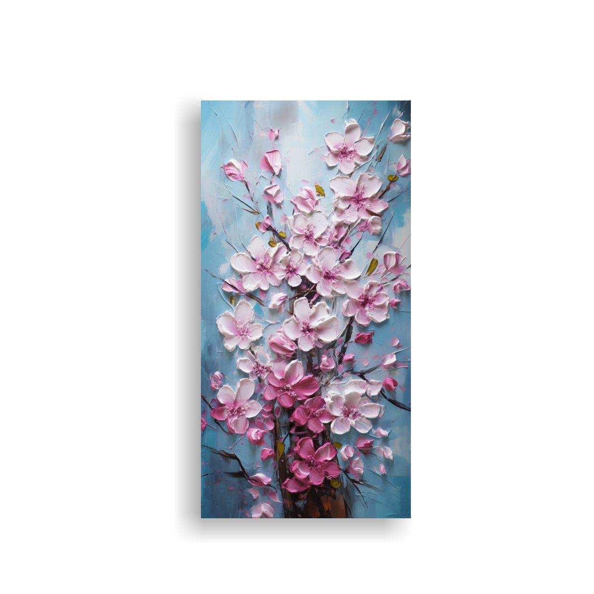 Pintura De Flores De Cerezo En Colores Vibrantes 60x120cm-0