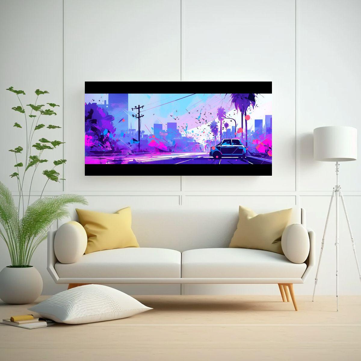 Pintura Lienzo Belleza Natural En Santiago, 140x70cm-2