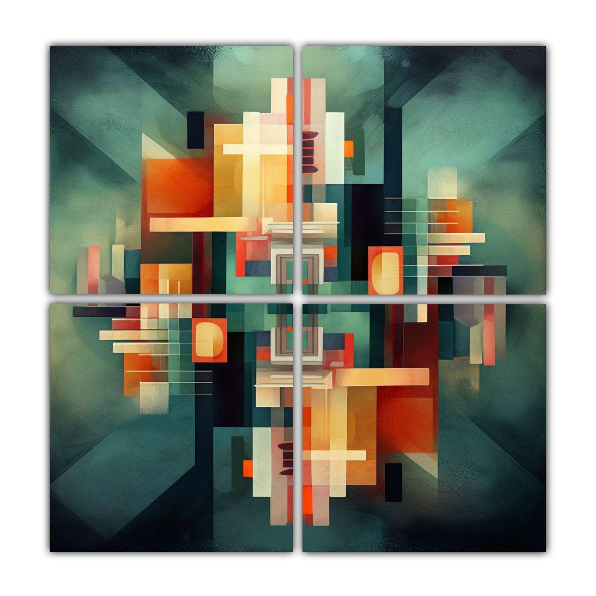 Cuadros Abstractos Geométricos De Inspiración 160x160 Cm-0