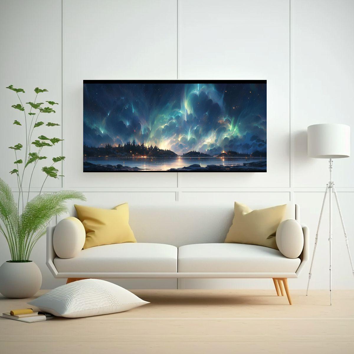 Cuadro Fotografía Aurora Boreal En Colores 100x50cm-2