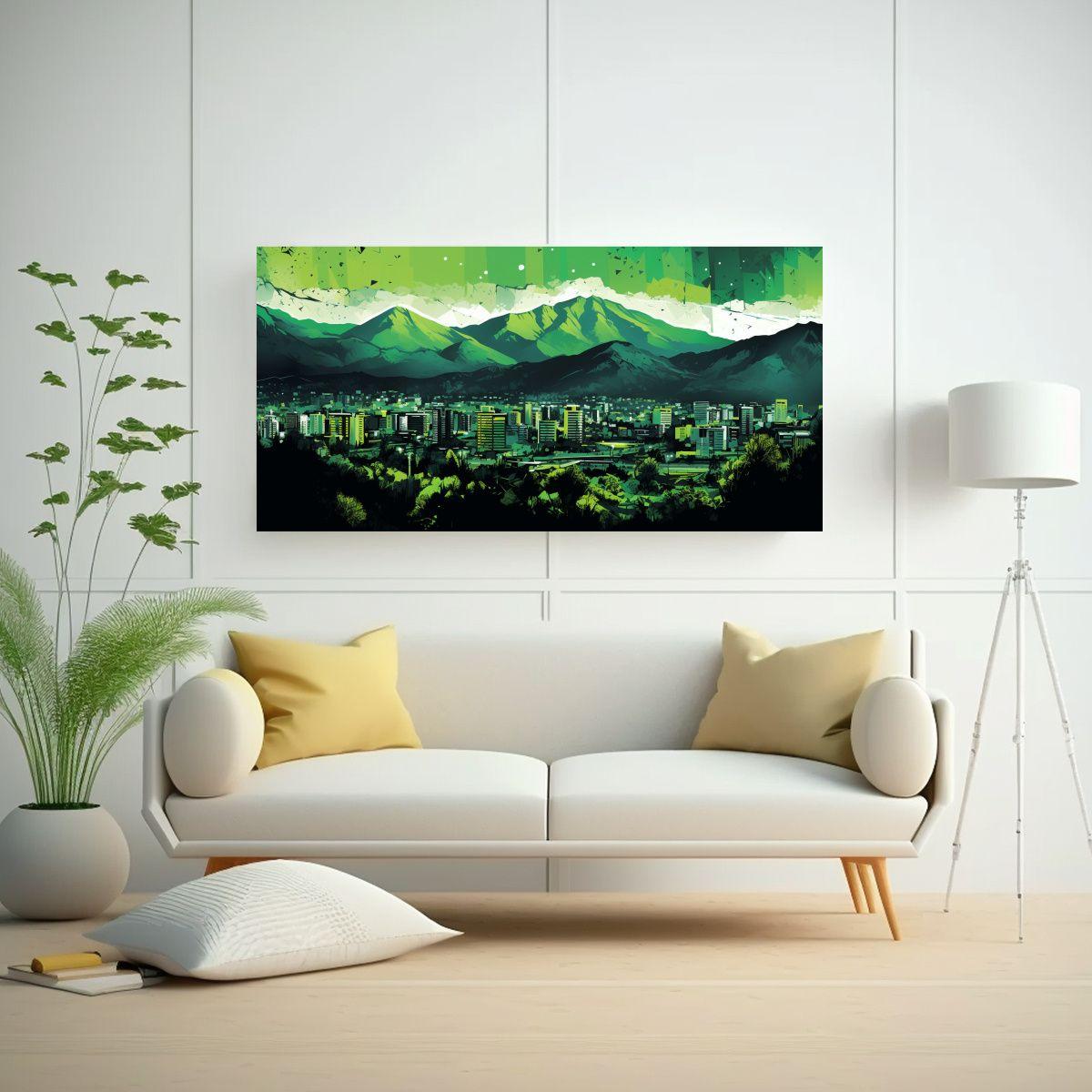 Pinturas Decorativas Horizontales En Verde Y Negro 60x30cm-2