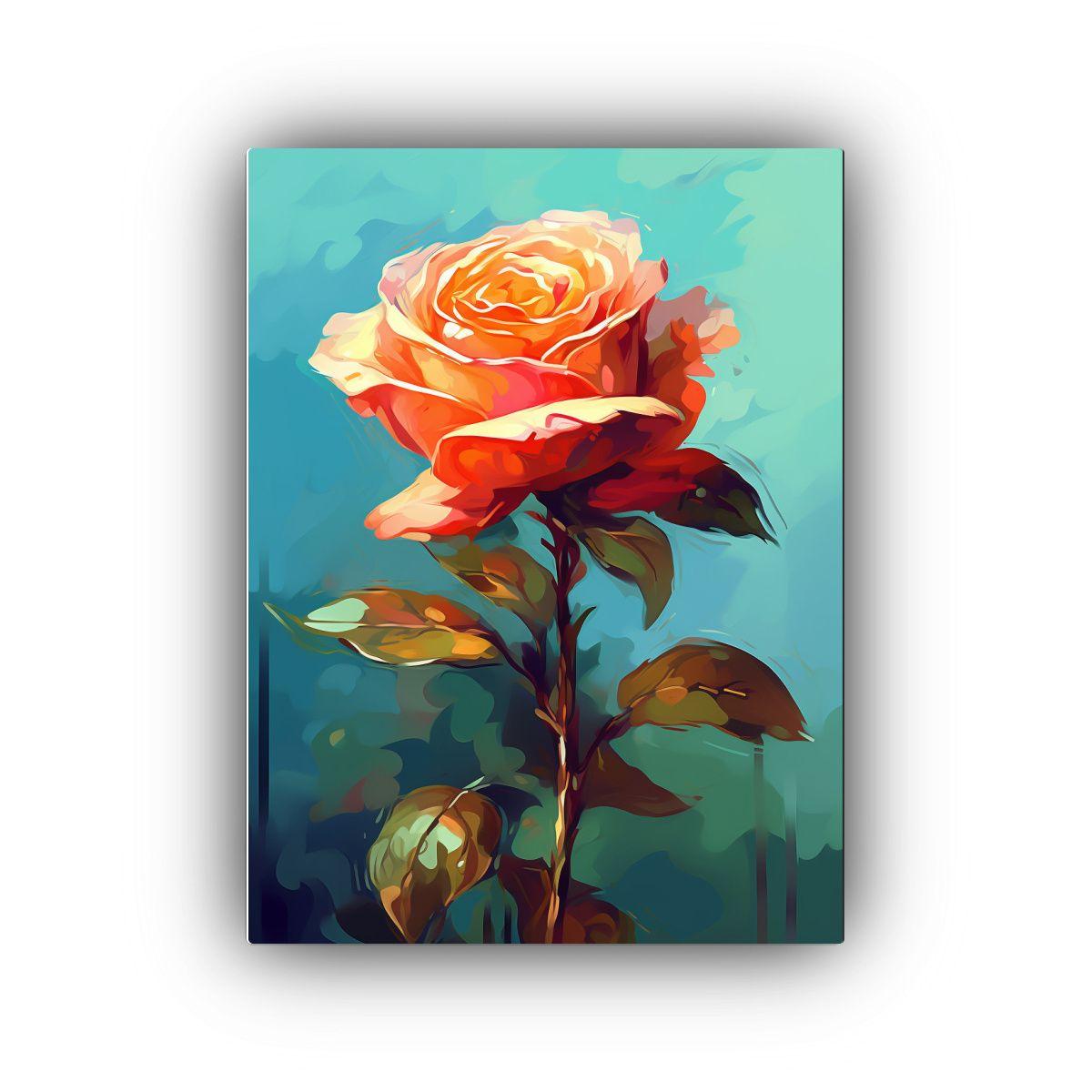 Cuadro Abstracción Pop Art Rose En Lienzo 30x40cm-0