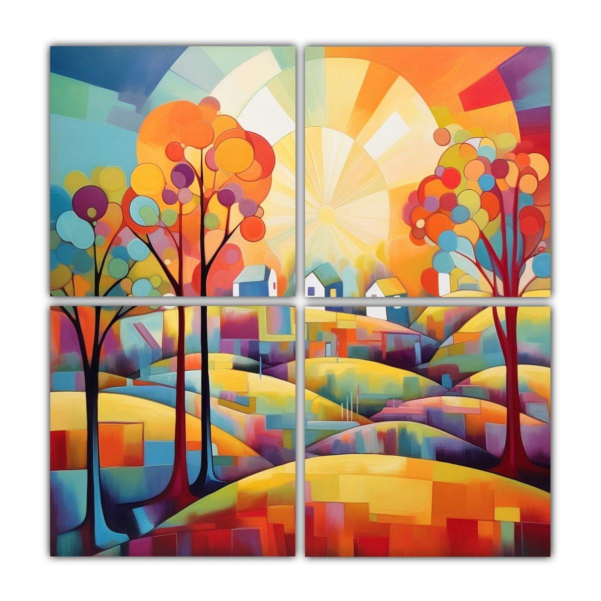 Pinturas Decorativas De Línea Fina, Composición 40x40 Cm-0