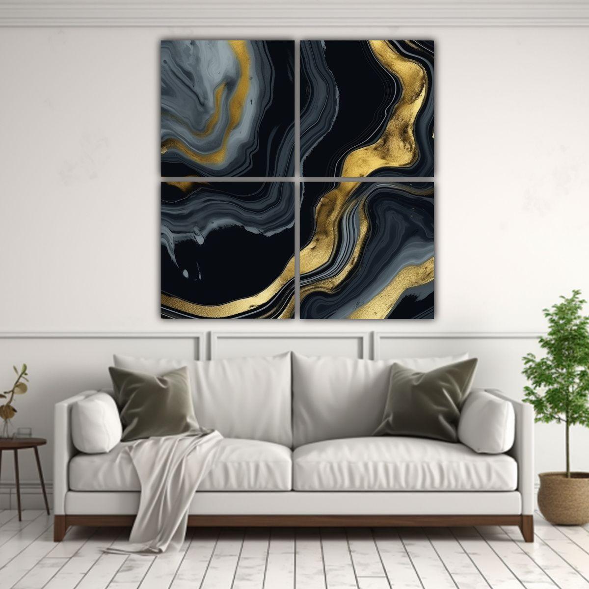 Lienzos De Tela Expresión Elegante Abstracto, 120x120 Cm-2