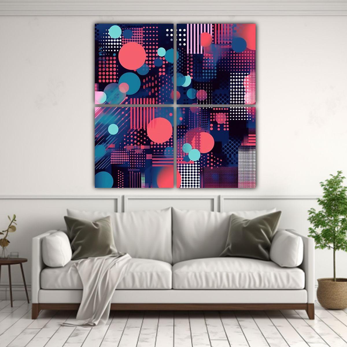 Cuadro De Tela Sublimada Con Composición 200x200 Cm-2