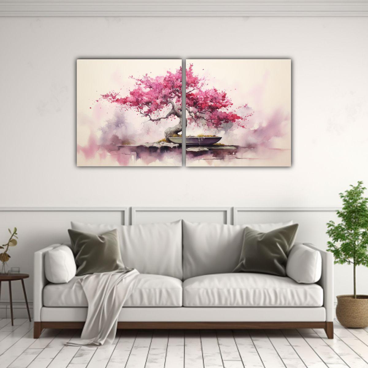 Pintura Abstracta De Belleza Natural En Acuarela 160x80 Cm-2