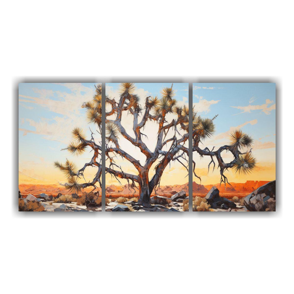 Tres Lienzos De Tela Obra Maestra Joshua Tree 120x60 Cm-0