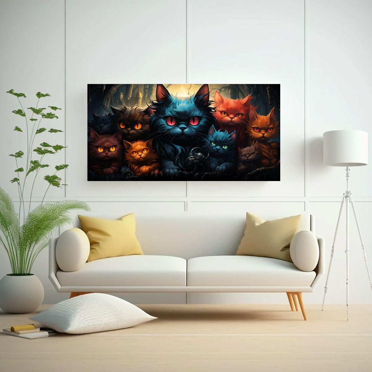 Temas De Exposición De Monstruos Gatitos 100x50cm-2