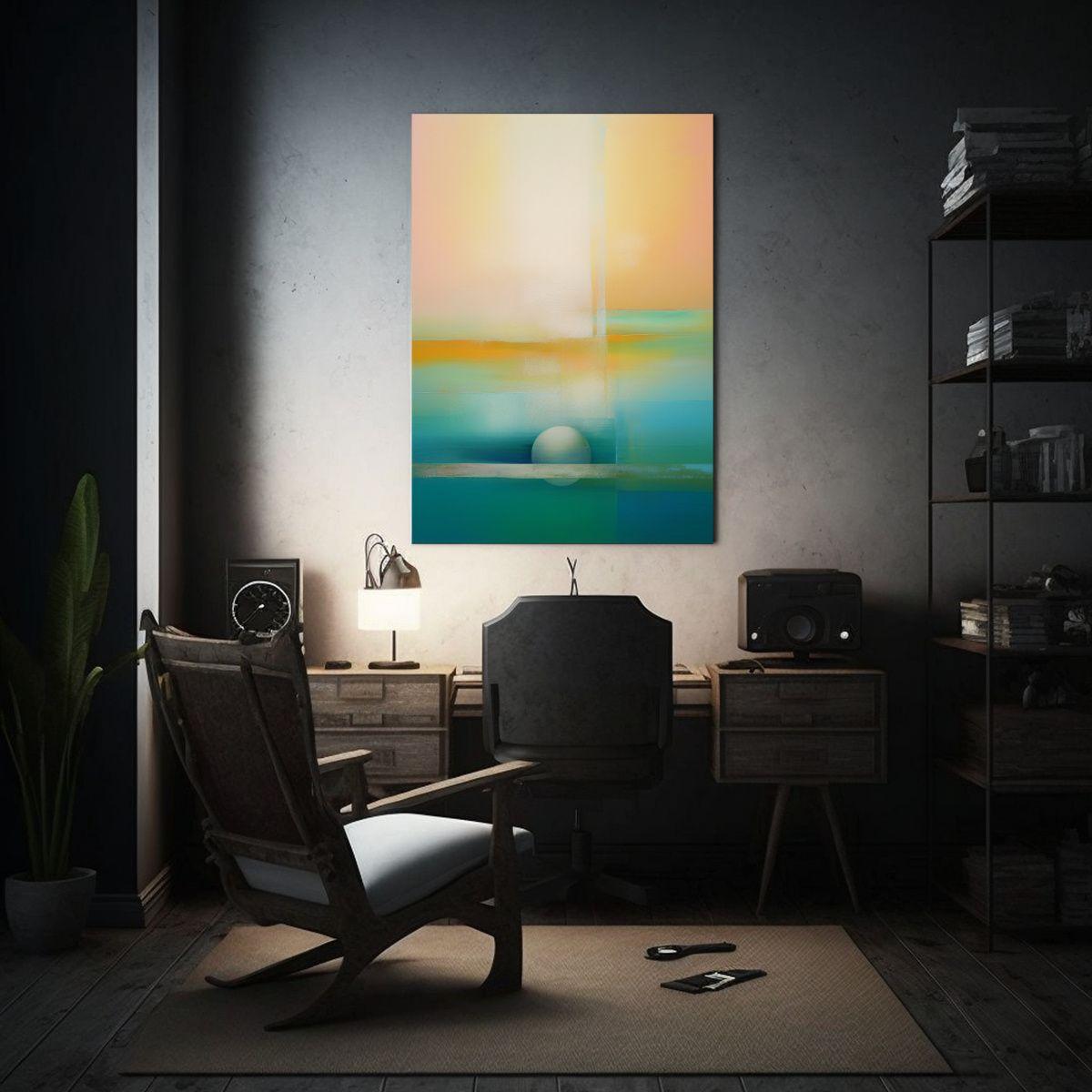 Pintura Abstracta Vintage Estilo Rothko, Decoración Minimal 50x65cm-2