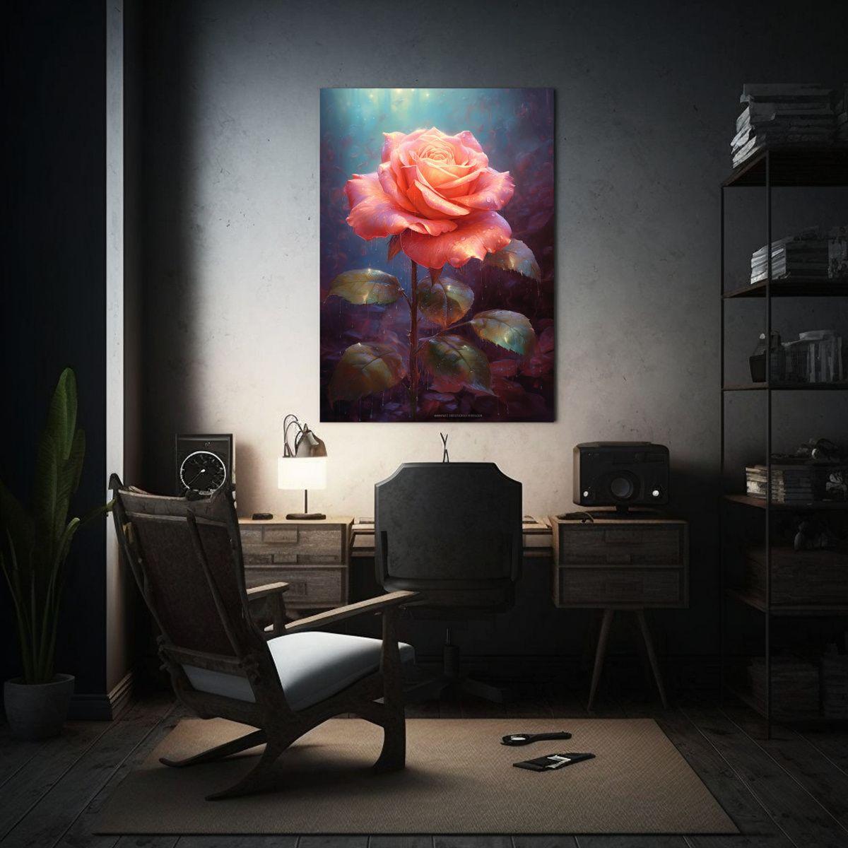 Cuadro Imagen De Rosa En Estilo Thomas Kinkade 20x30cm-2