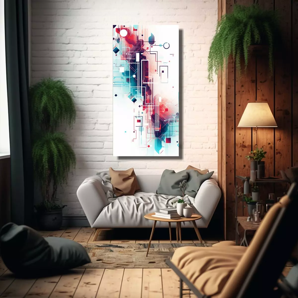 Lienzo Abstracto ATMJD87953 Con Gama De Colores 60x120cm-2