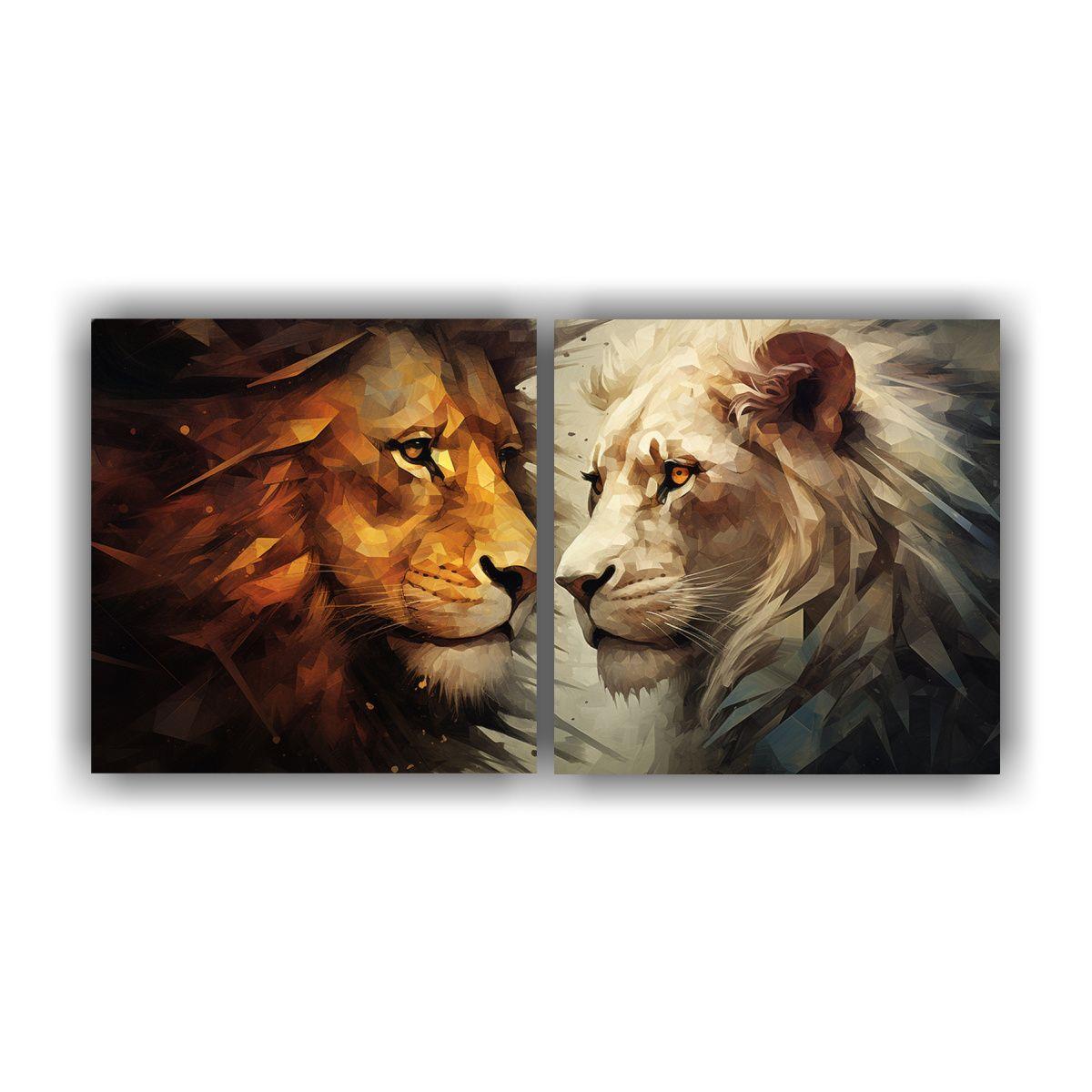 Cuadros Abstractos De Leones En Estilo Galería 160x80 Cm-0