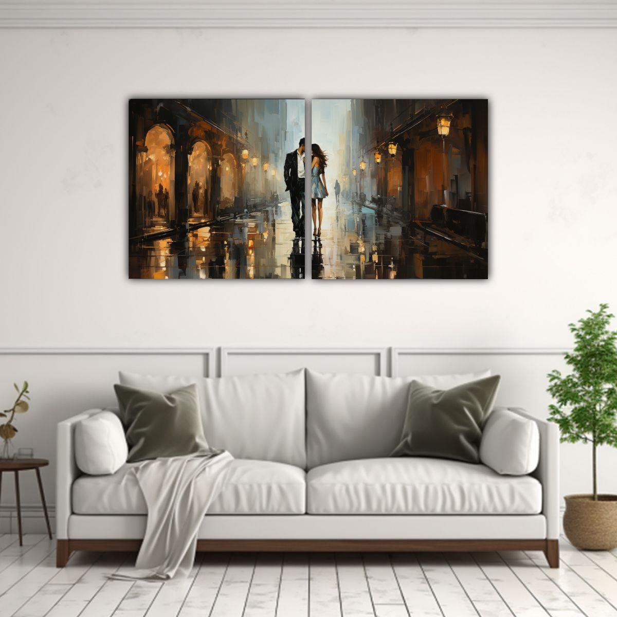 Cuadro De óleo Relieve Impresionista De Hombre Y 140x70 Cm-2