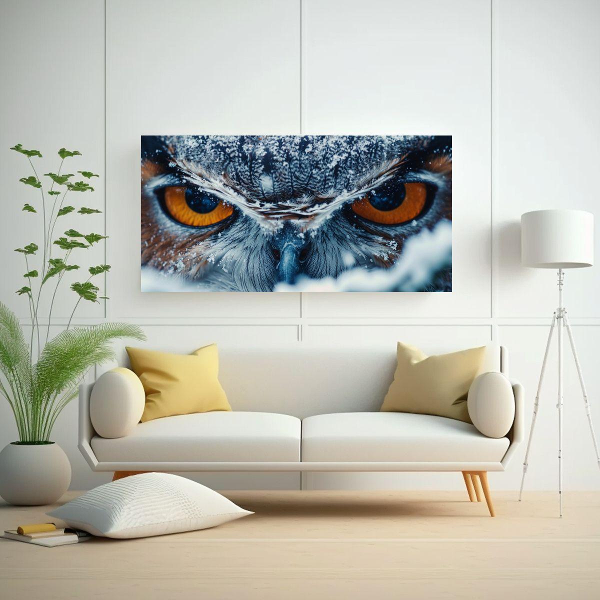 Cuadros De Lienzo Con Ojos De Búho Extremo, 60x30 Cm-2