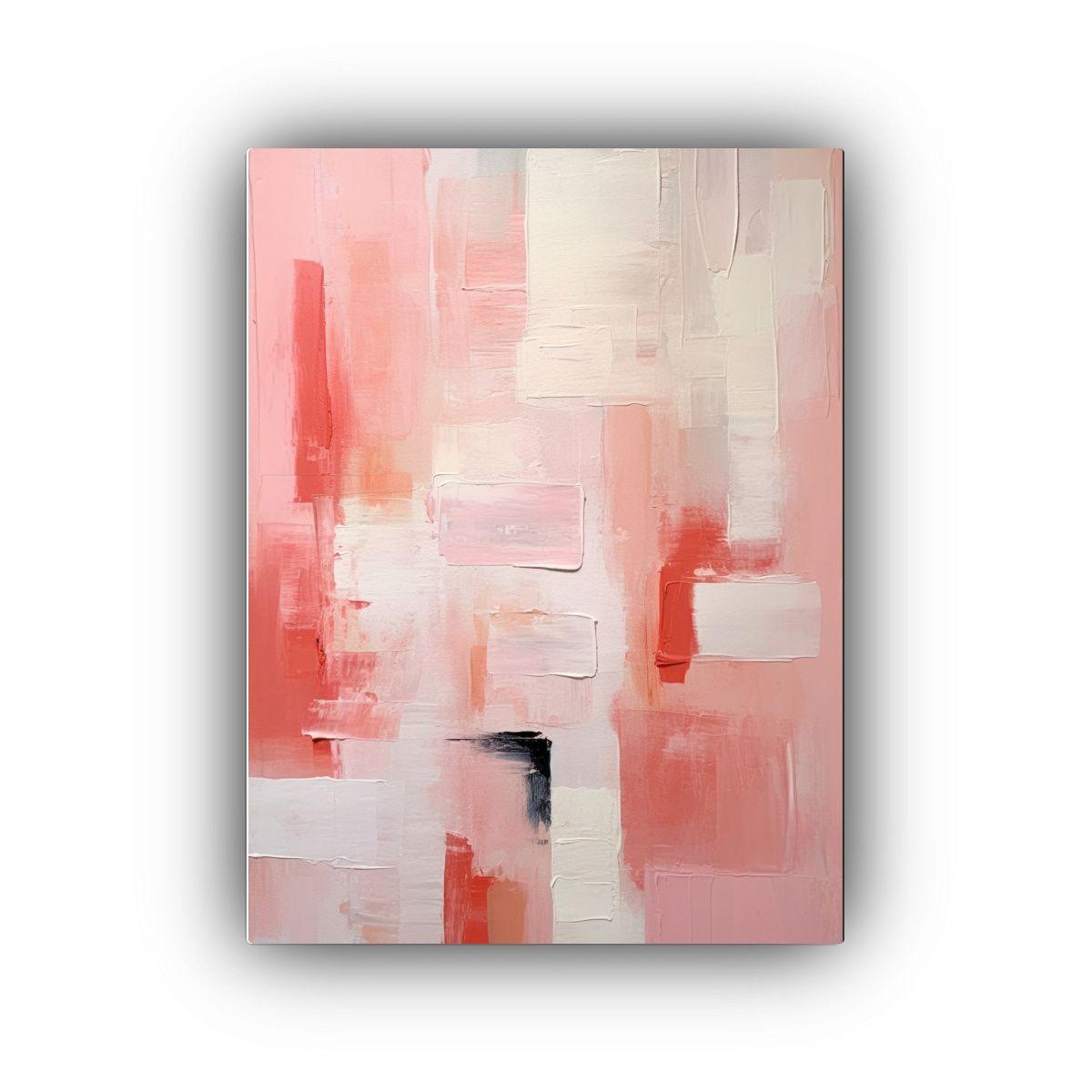 Pinturas Abstractas Modernas En Tonos Pastel Rosa 40x60 Cm-0