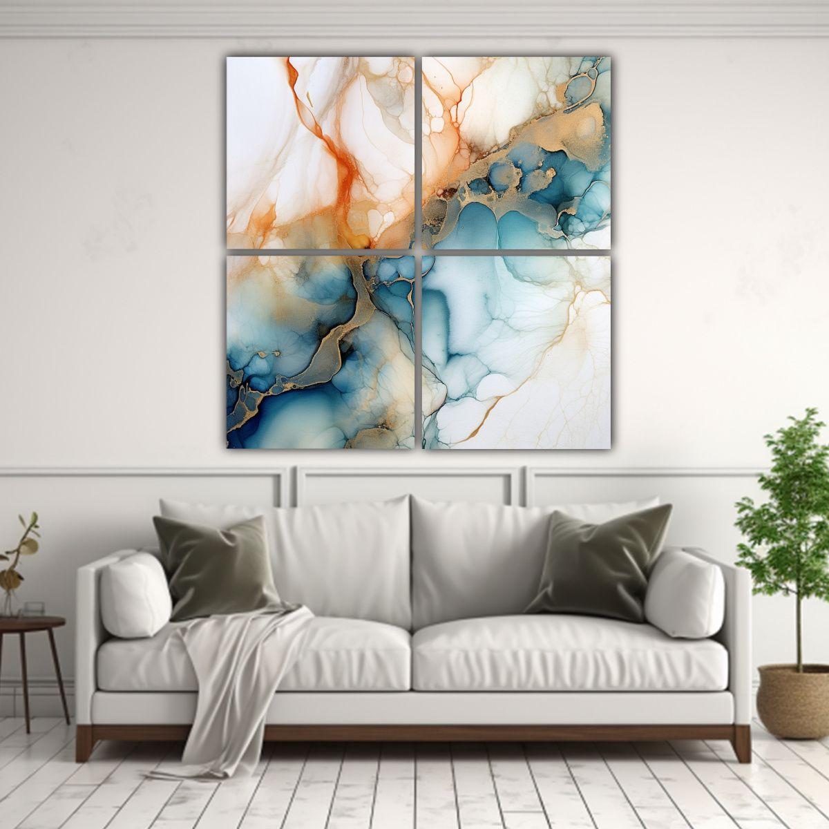 Cuatro Composición Dibujo Gama De Colores 180x180 Cm-2