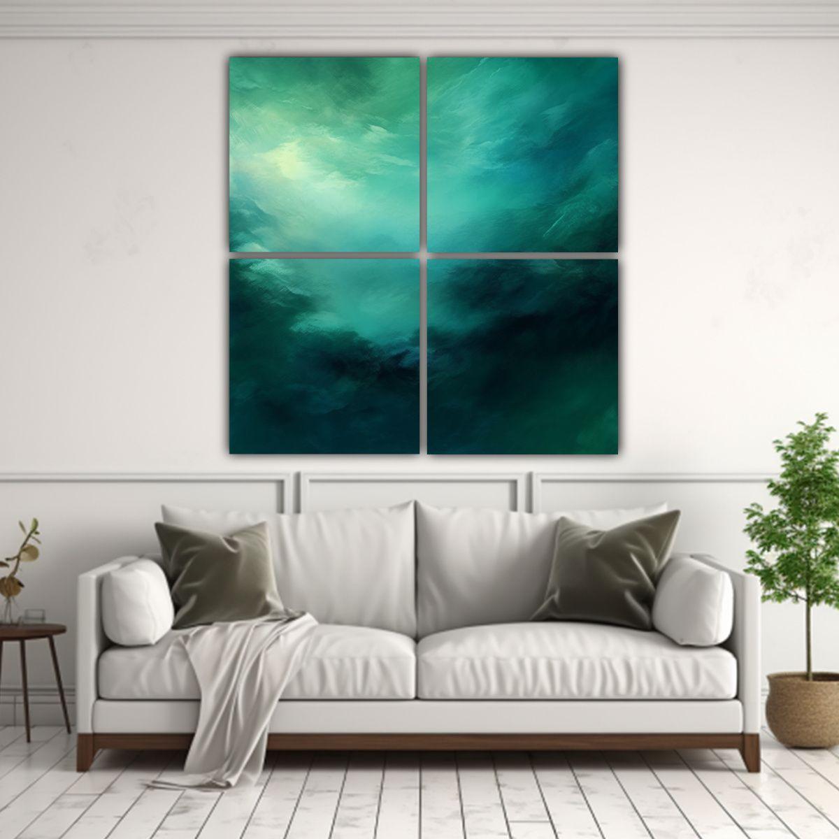 Cuadros Decorativos Para Oficina: Cielo Verde 200x200 Cm-2