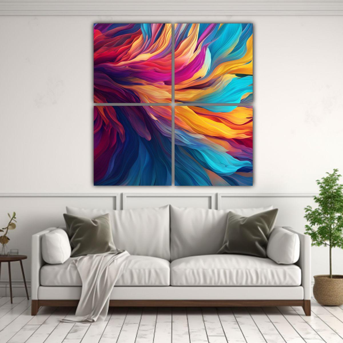 Pinturas Coloridas Para La Habitación Cuadrada 140x140 Cm-2