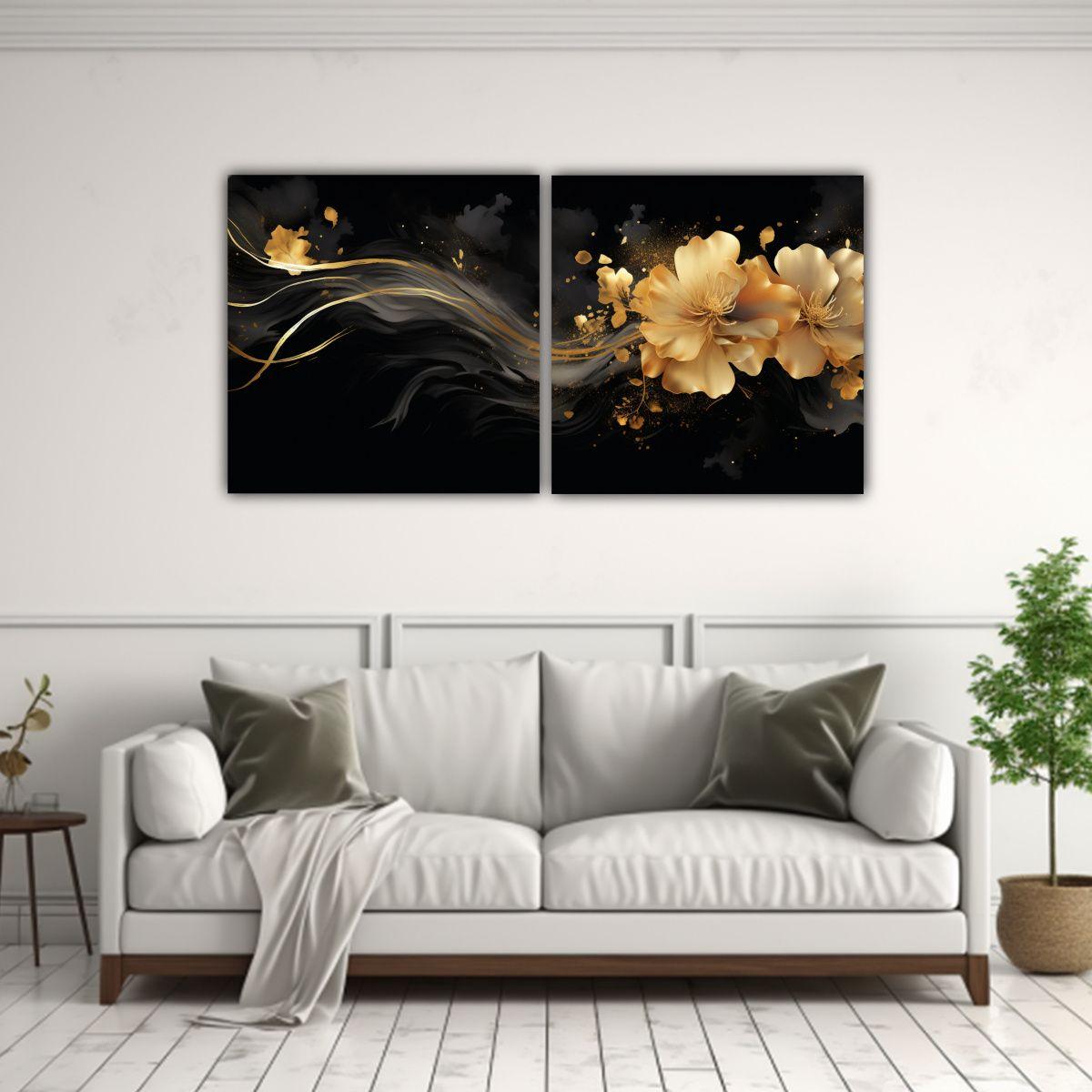 Pinturas Decorativas En Estilo Neonoir, Dos Telas 80x40 Cm-2