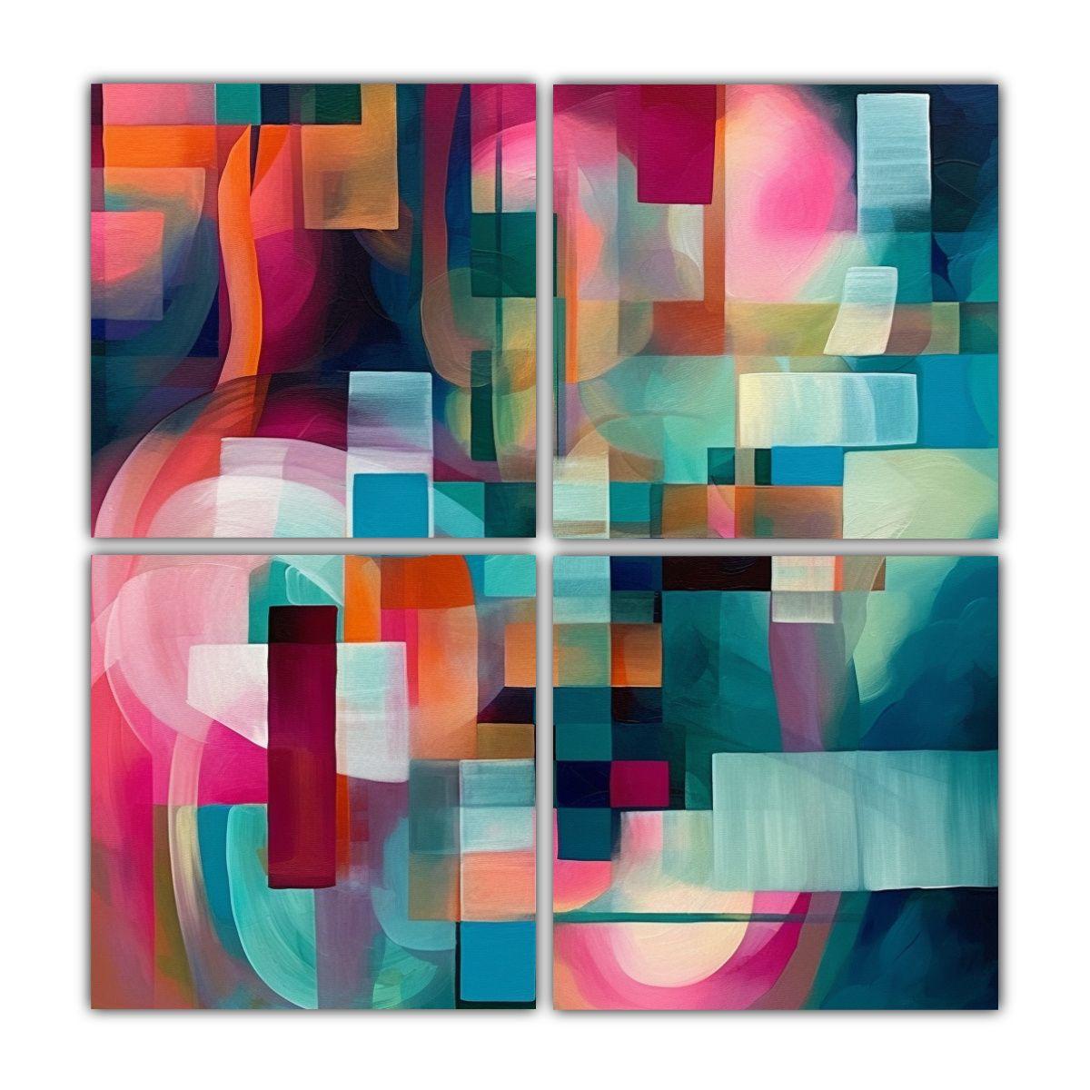 Cuadro Artístico De Pared Abstracto Cuatro Artes 40x40 Cm-0