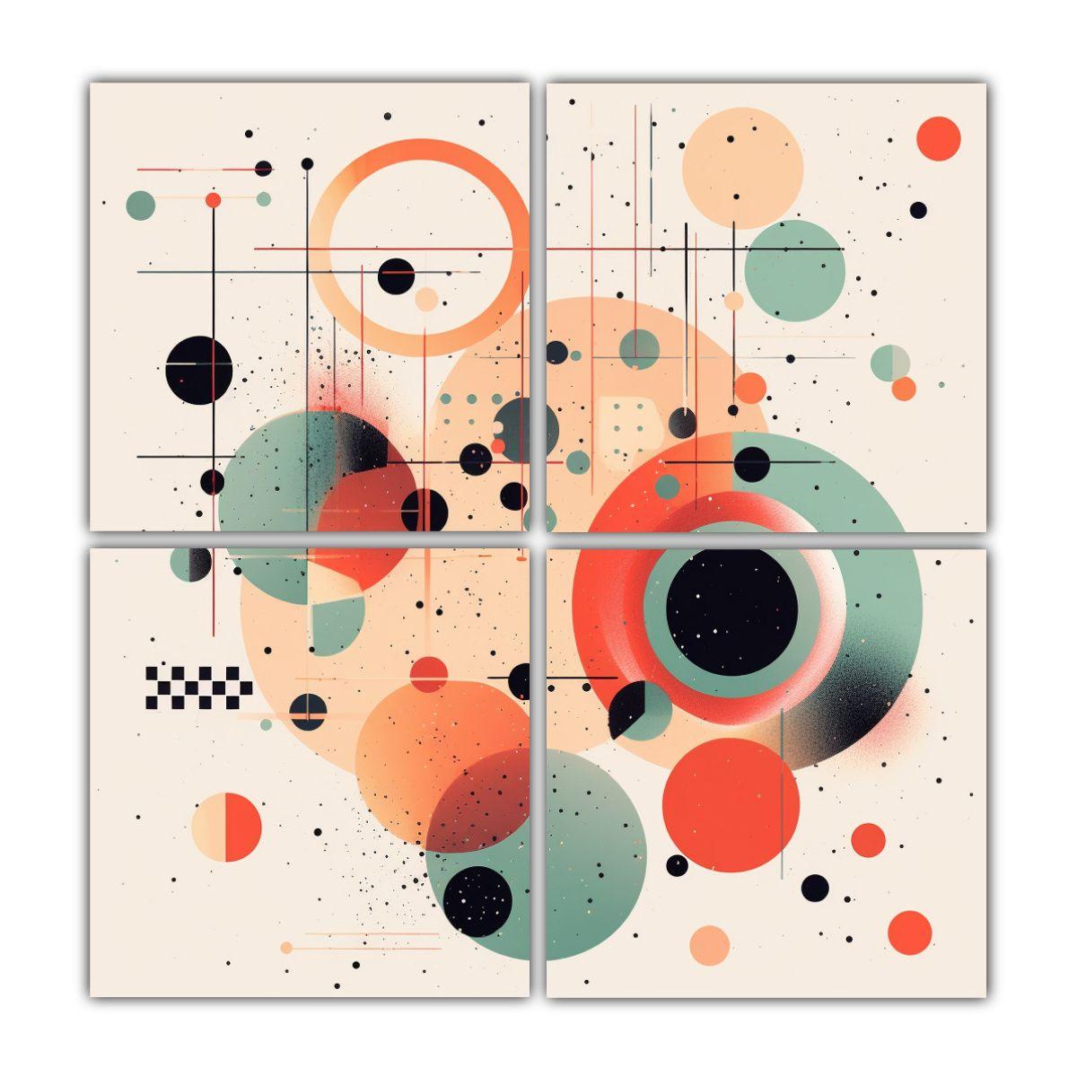 4 Composiciones Abstractas Modernas Con 200x200 Cm-0