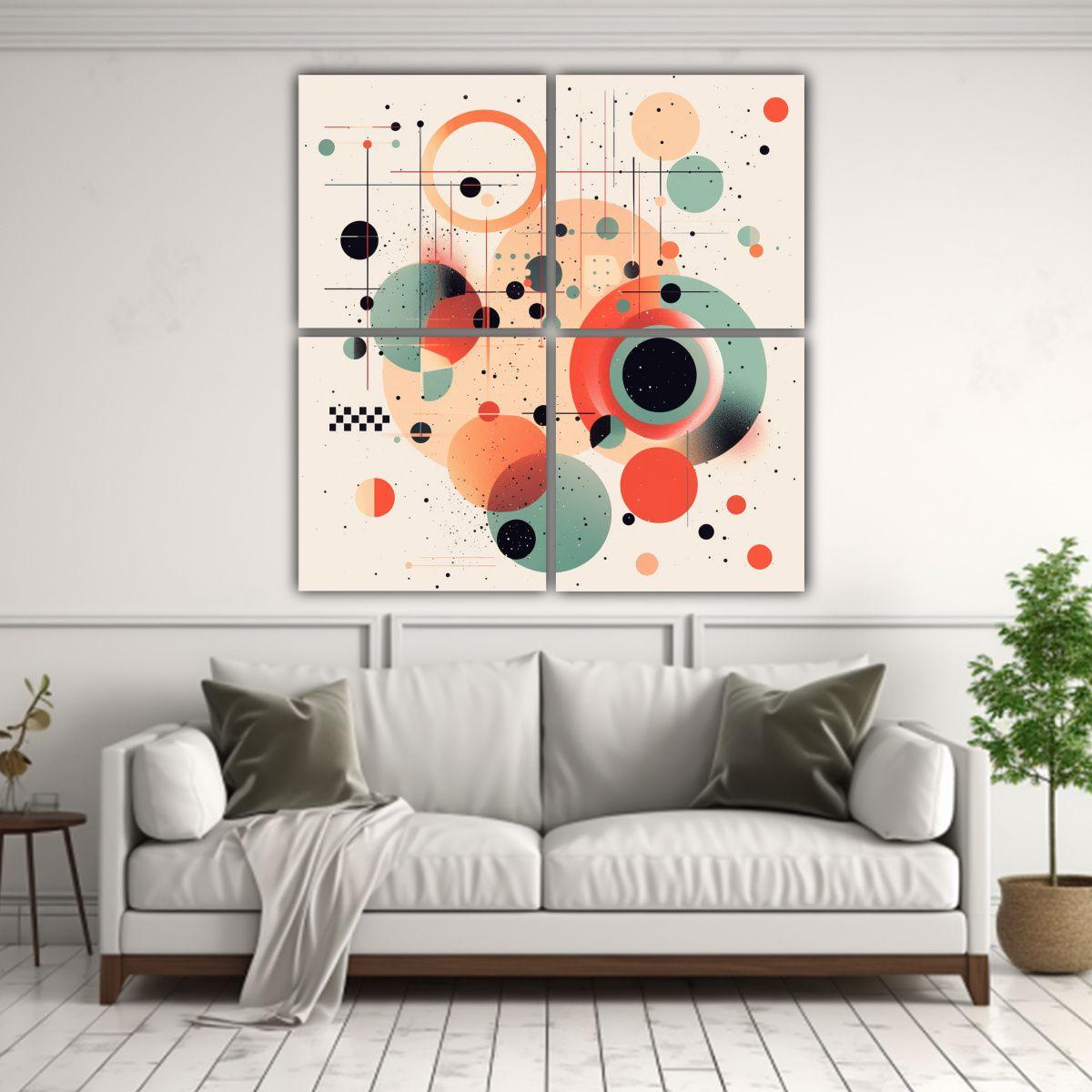 4 Composiciones Abstractas Modernas Con 200x200 Cm-2