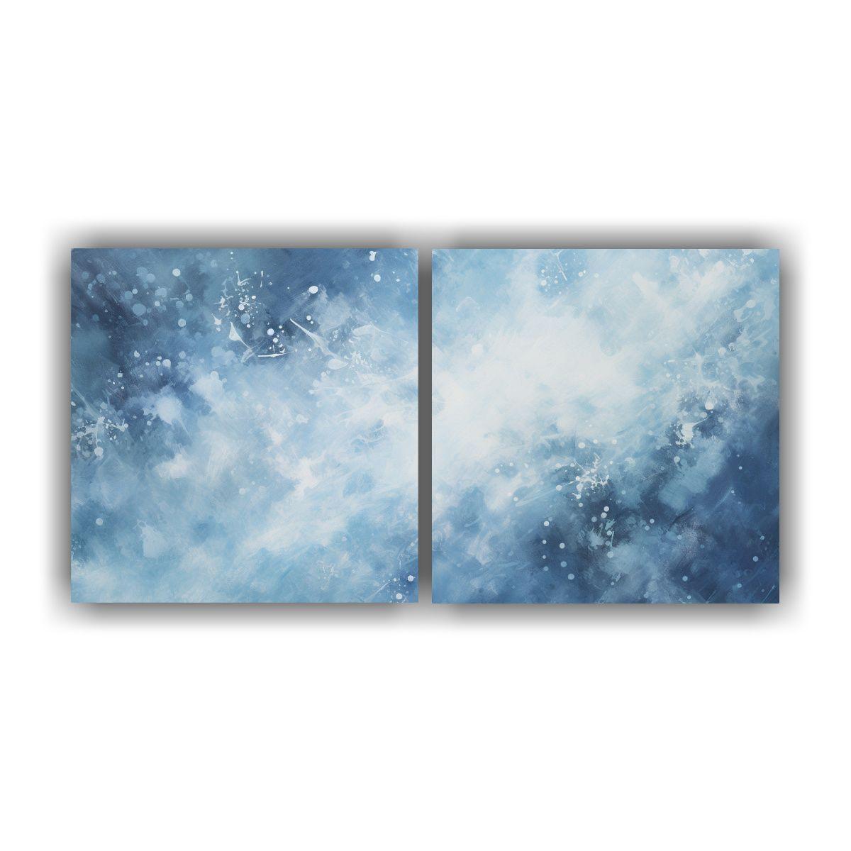 Pintura Dinámica Representando Tormenta De Nieve 80x40 Cm-0