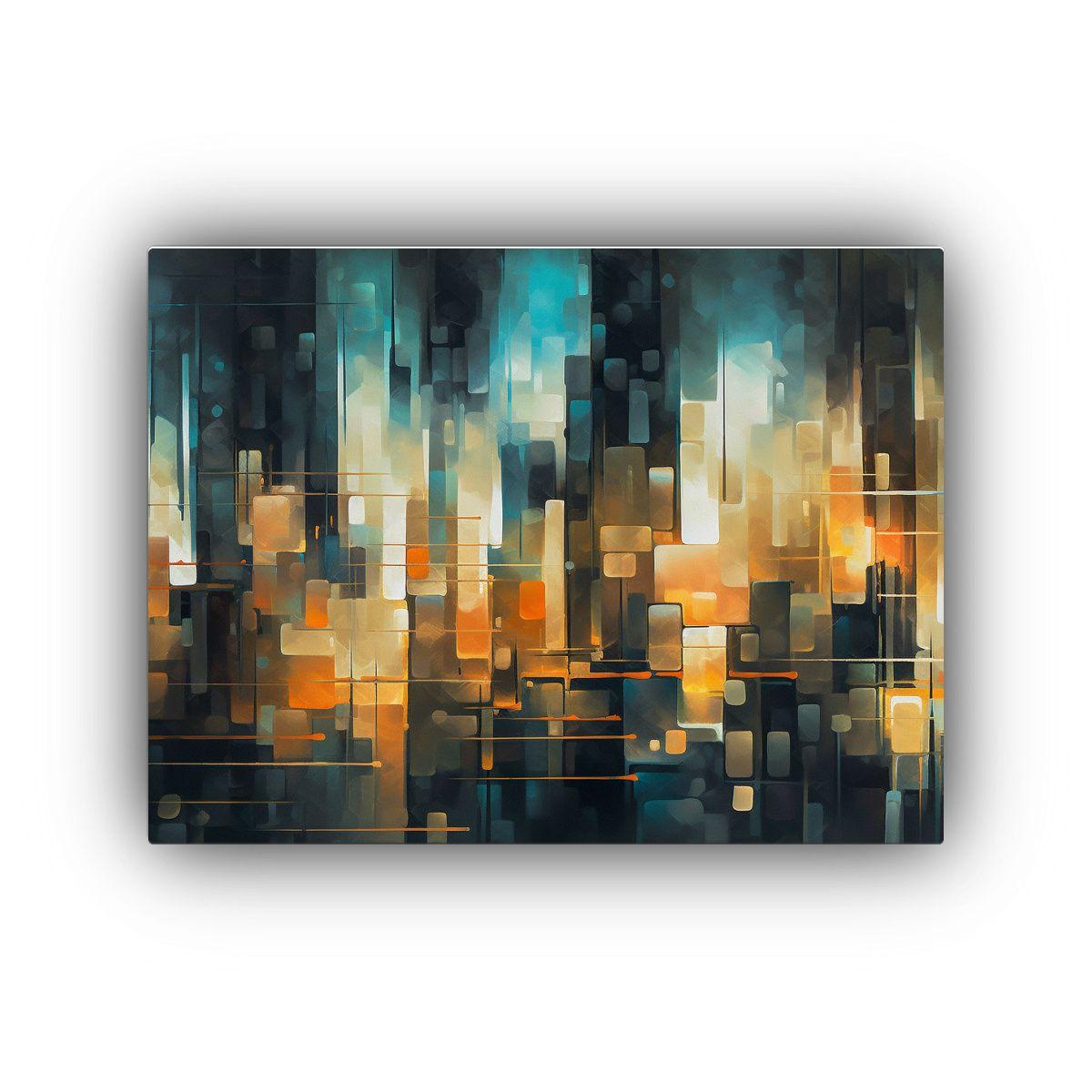 Cuadro Abstracto De Ciudad Estilo Graffiti Para Decoración  40x30cm-0