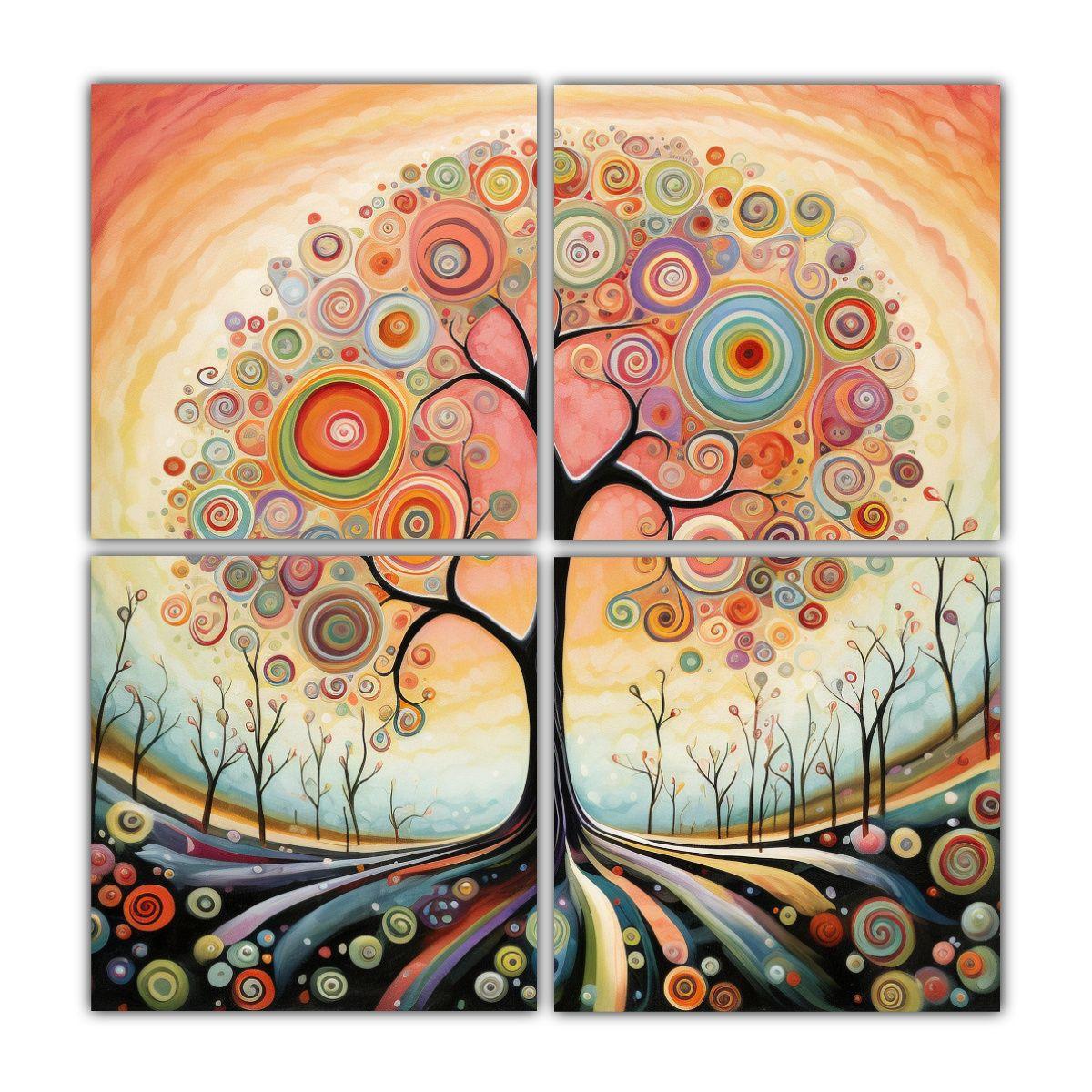 Cuadro Moderno Whimsical Tree Para Decoración 200x200 Cm-0