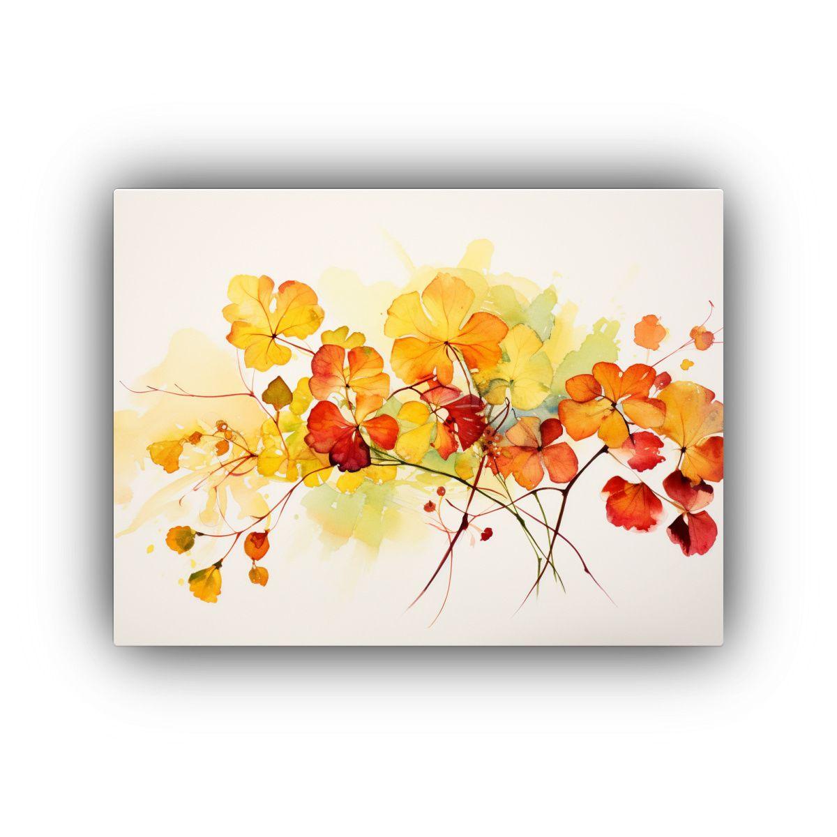 Pintura Abstracta En Bastidor: Inspiración Floral En Linden 75x50cm-0