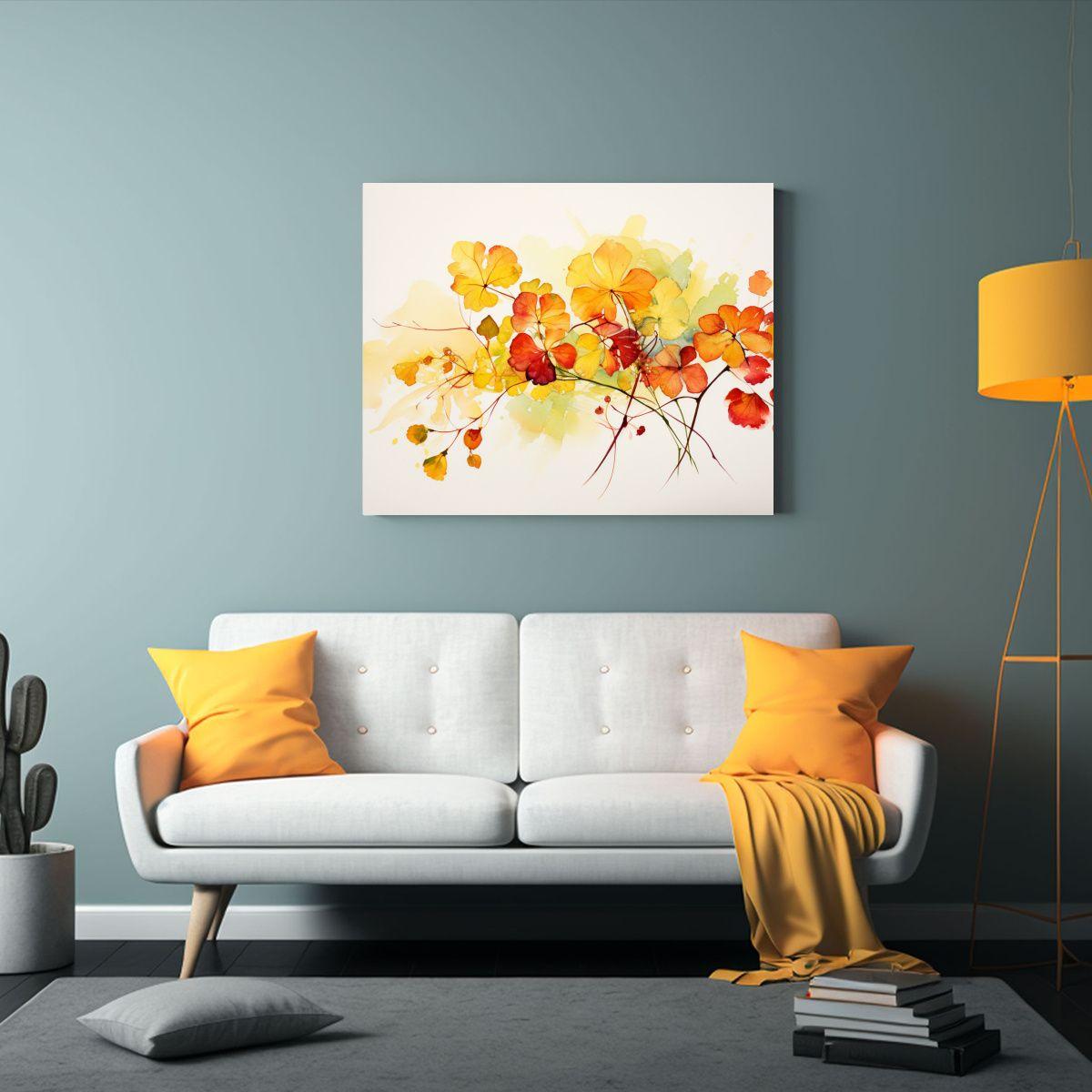 Pintura Abstracta En Bastidor: Inspiración Floral En Linden 75x50cm-2