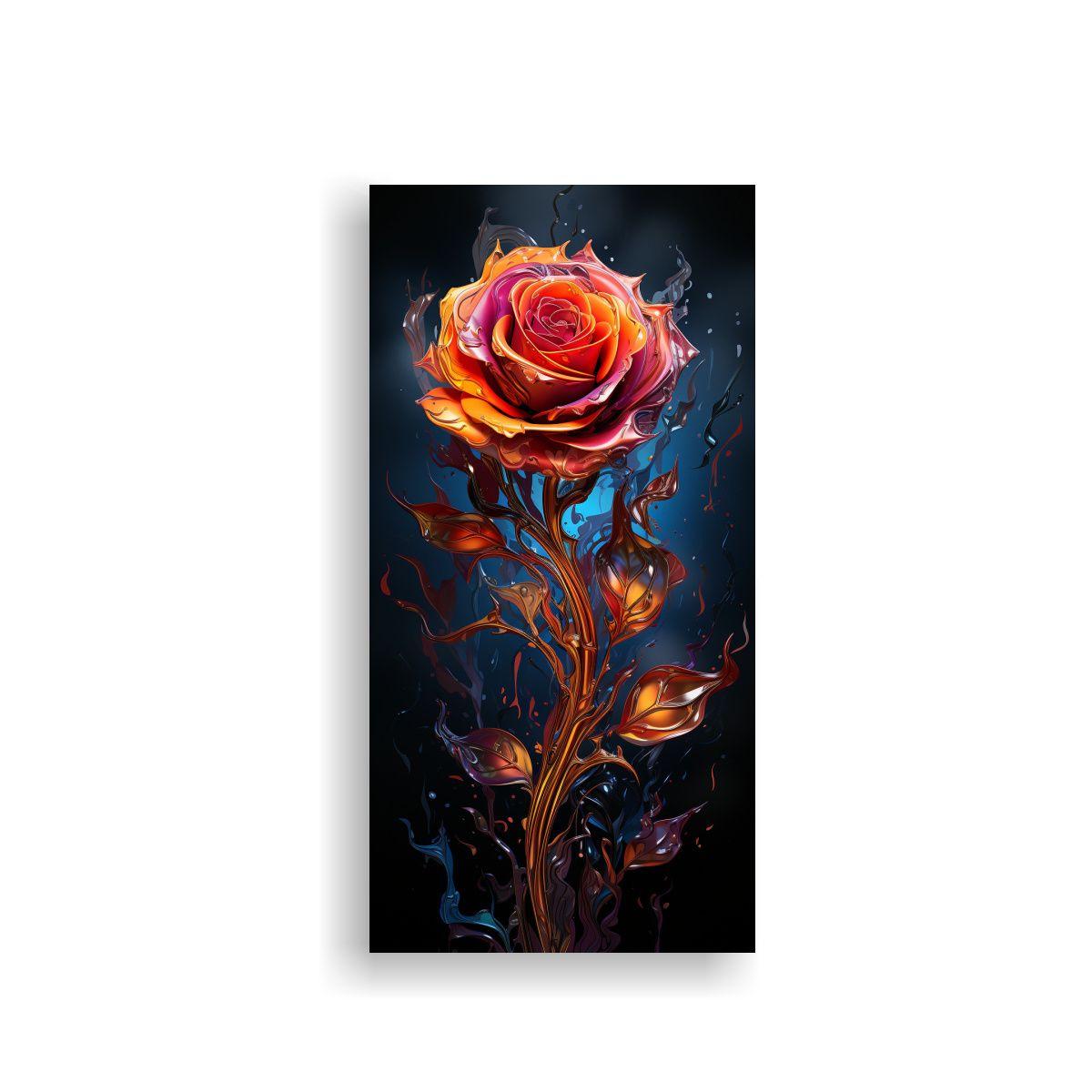 Pintura Decorativa Abstracta Digital De Una Flor 70x140cm-0