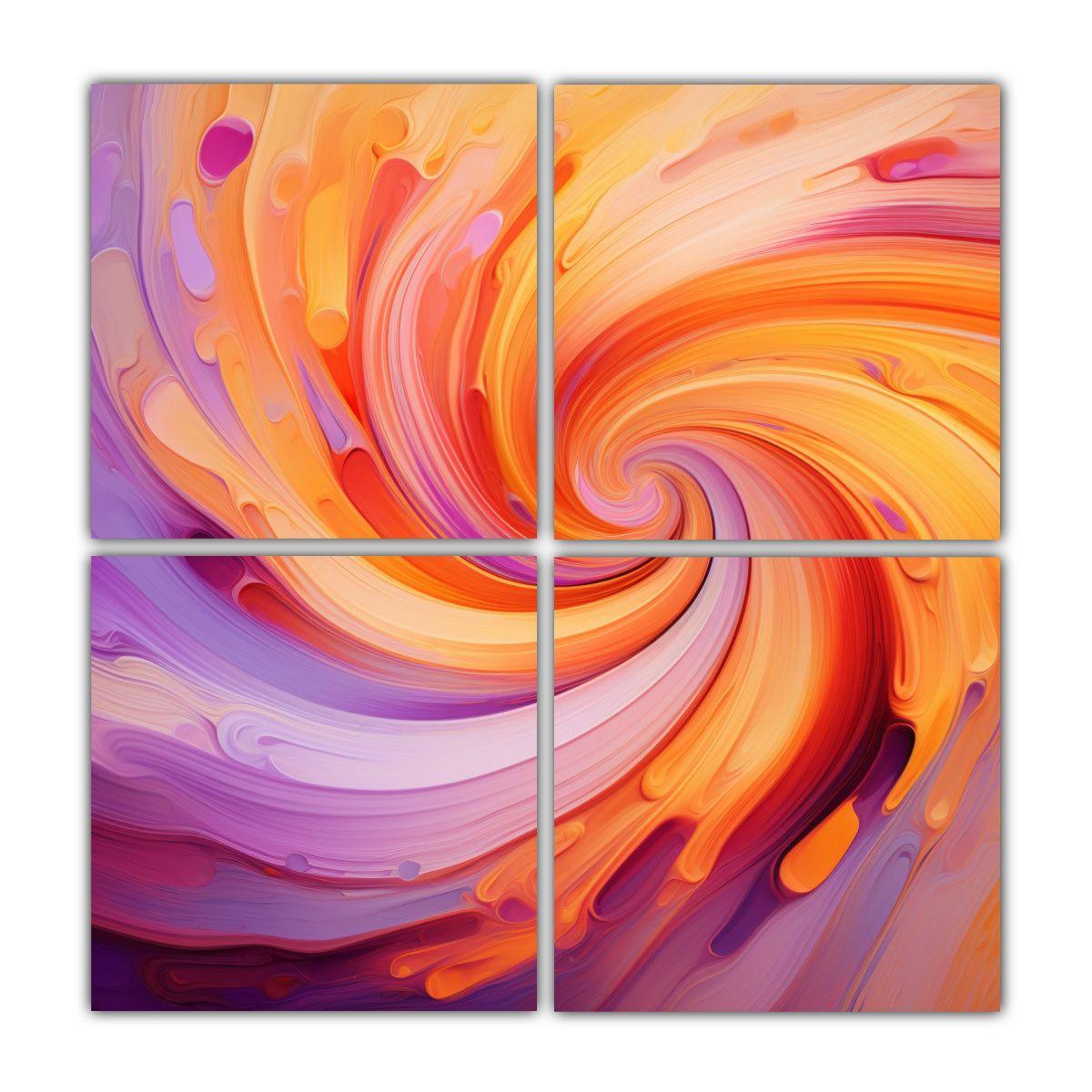 Cuatro Lienzos Vanguardia Naturaleza Viva: 140x140 Cm-0