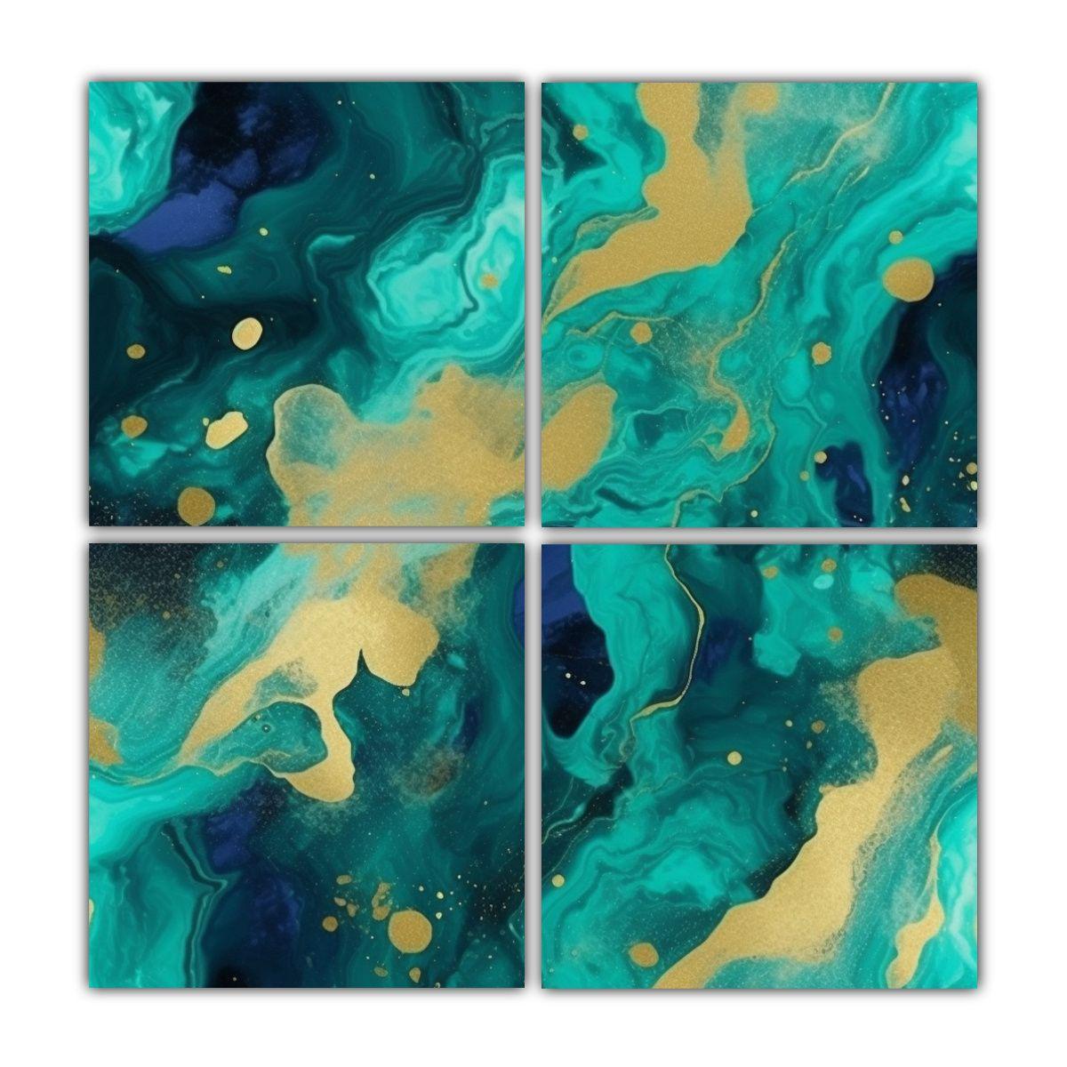 Cuatro Cuadros De Tela Abstractos Con Textura De 200x200 Cm-0