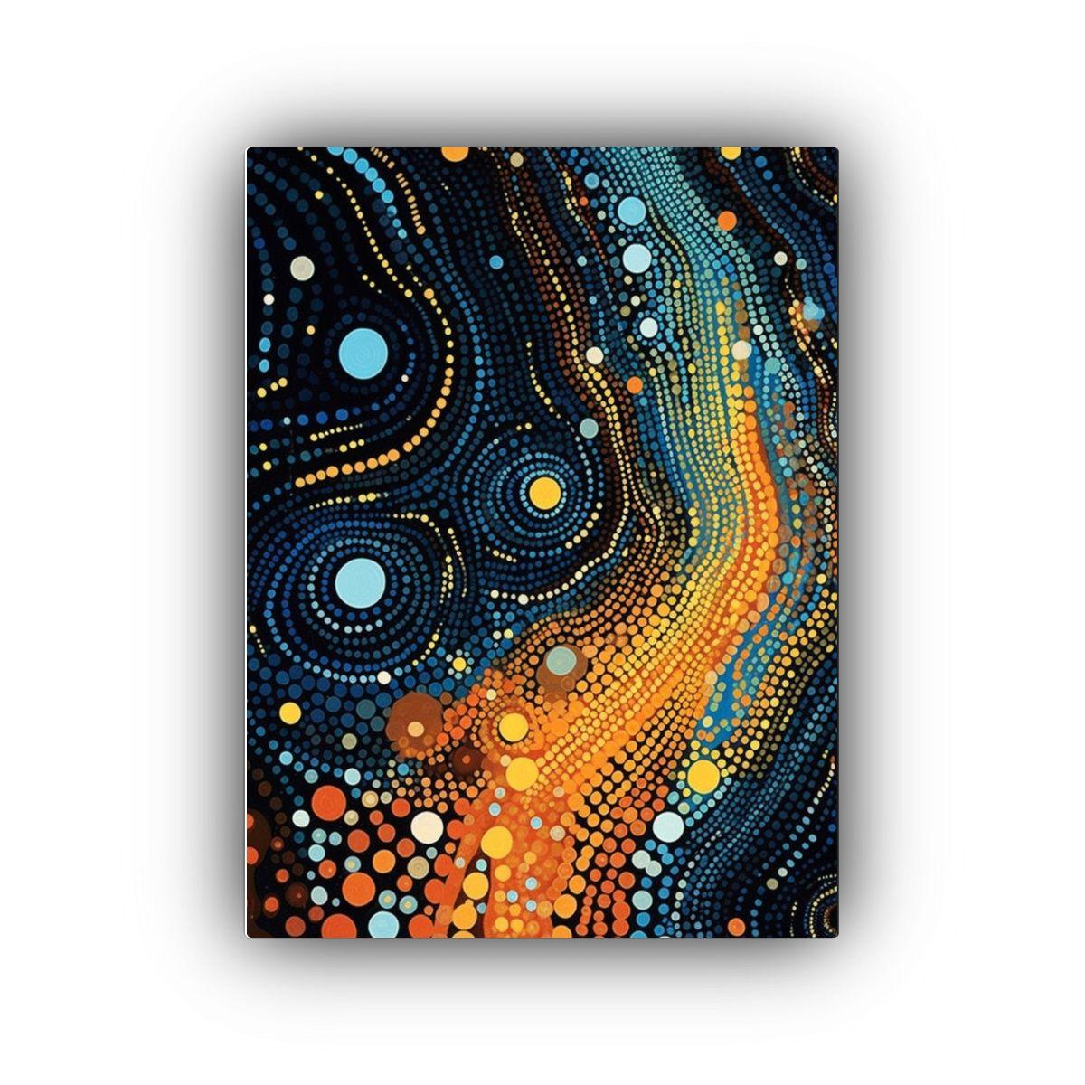 Cuadro Geométrico Aborigen Intenso Con Arte 40x60cm-0