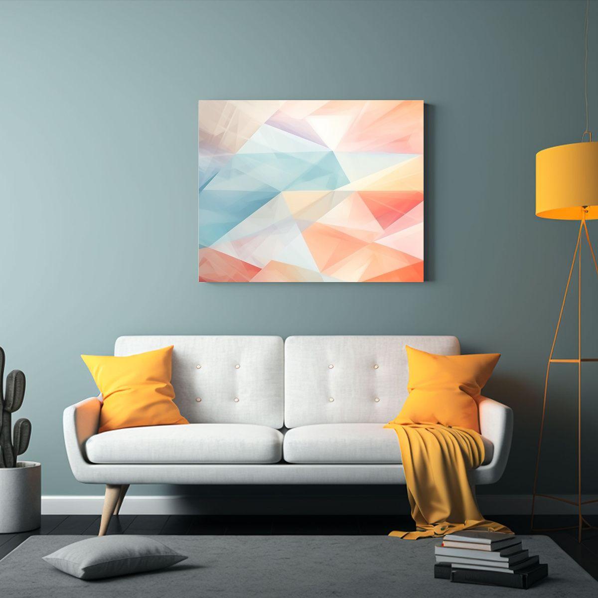 Cuadro Tema Expresividad En Tonos Pastel Sobre Fondo Blanco 30x20cm-2