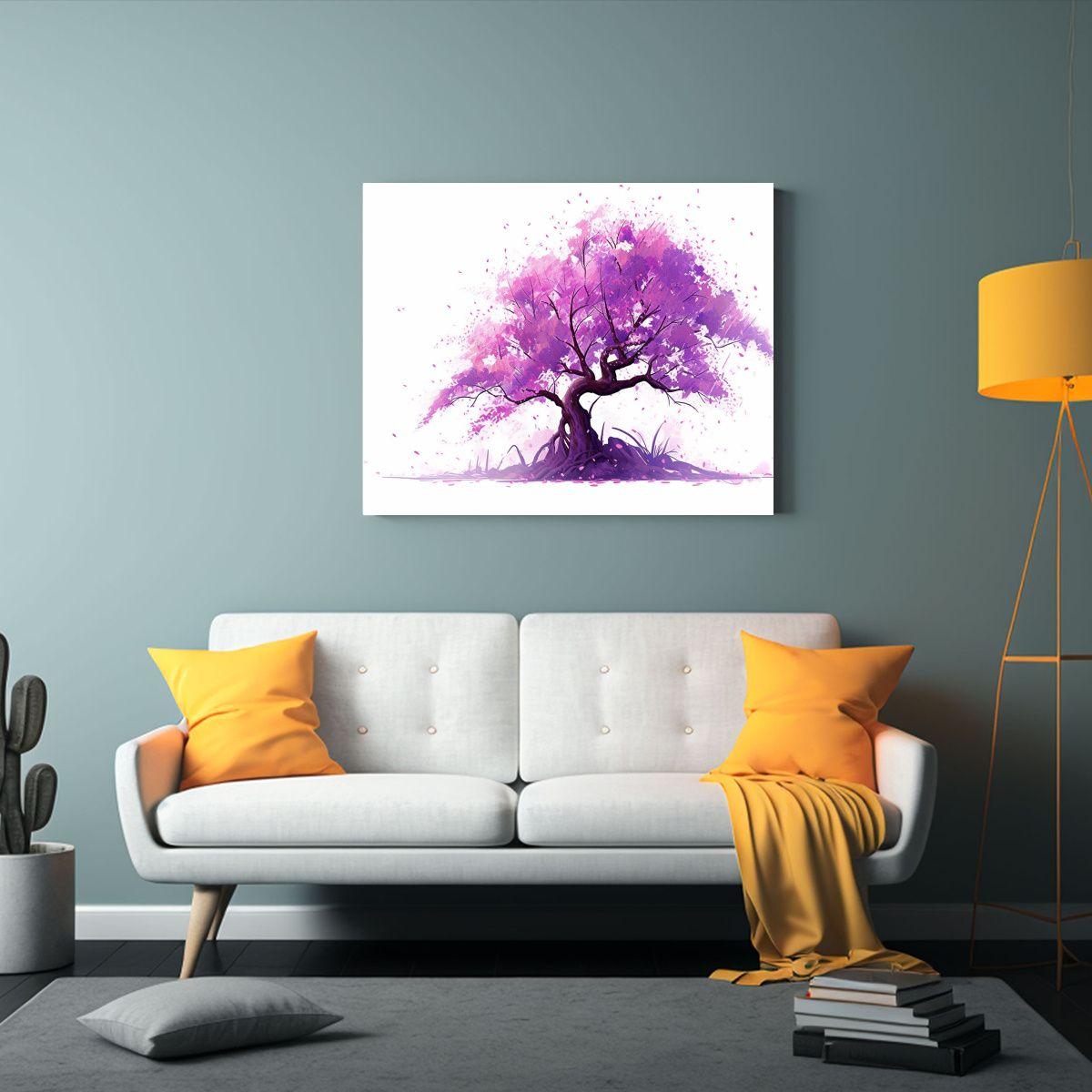 Cuadros Decorativos En Tela De Cerezo En Tonos 90x60cm-2