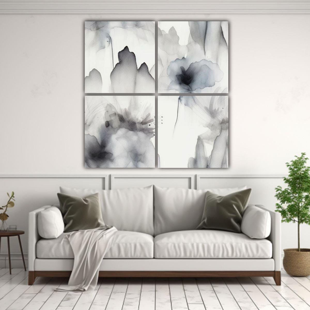 Cuatro Artes Impreso Ambiente Pinturas 160x160 Cm-2