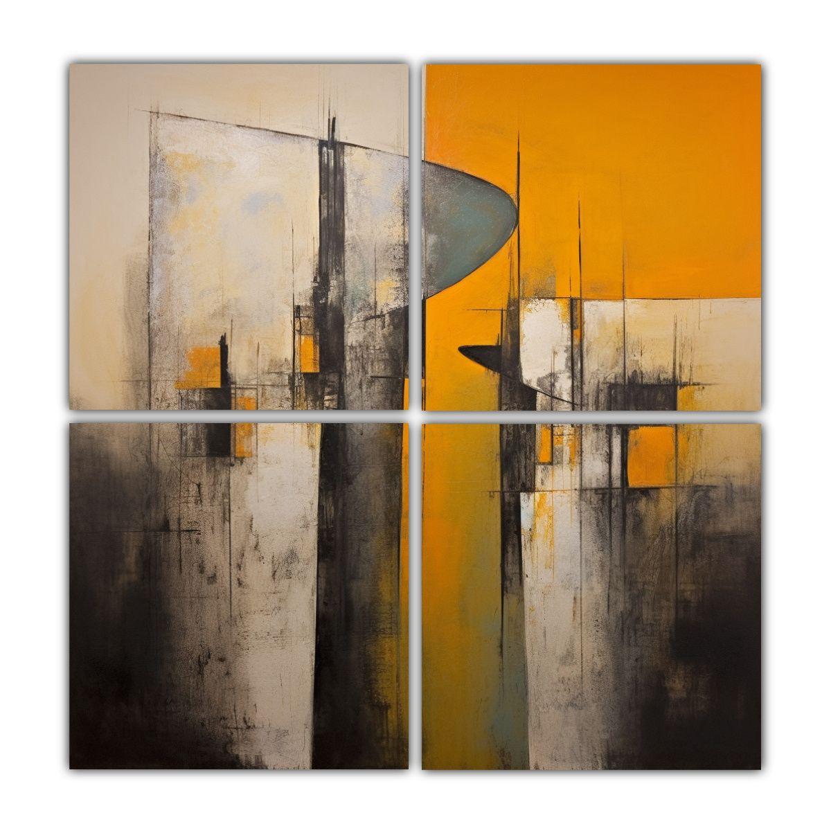Pinturas Decorativas Tela Sublimada Con Ciudad 200x200 Cm-0