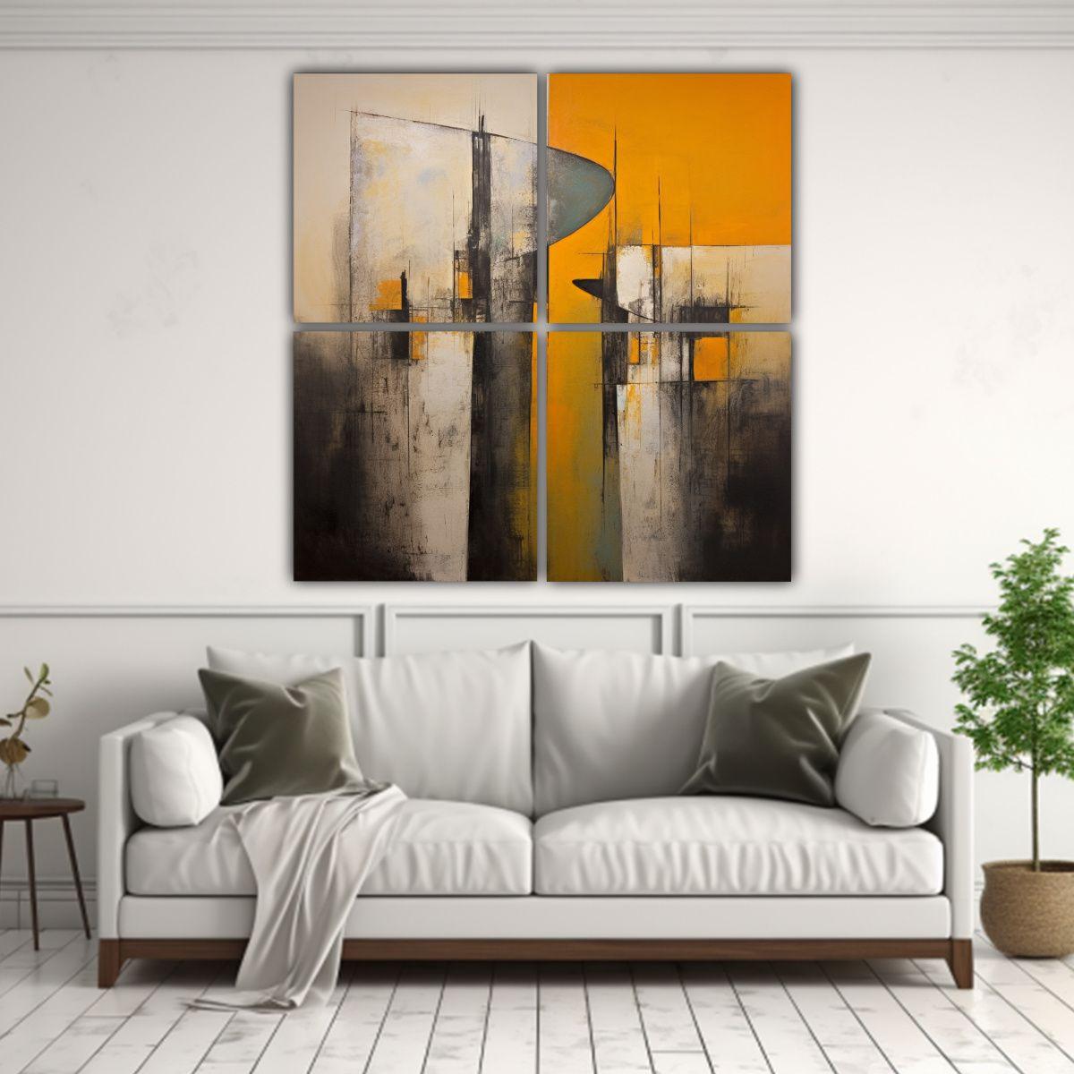 Pinturas Decorativas Tela Sublimada Con Ciudad 200x200 Cm-2