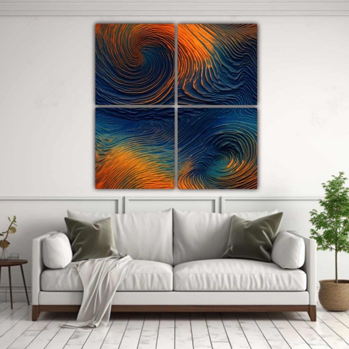 Cuatro Cuadros Estilo Galería Motivo 80x80 Cm-2