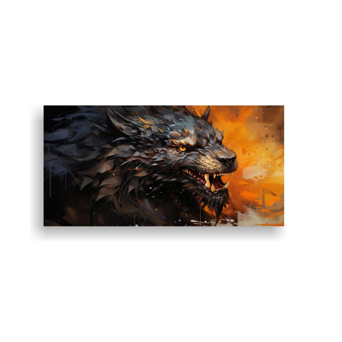 Pintura En Lienzo Tela De Arte Época Un Dragón 160x80cm-0