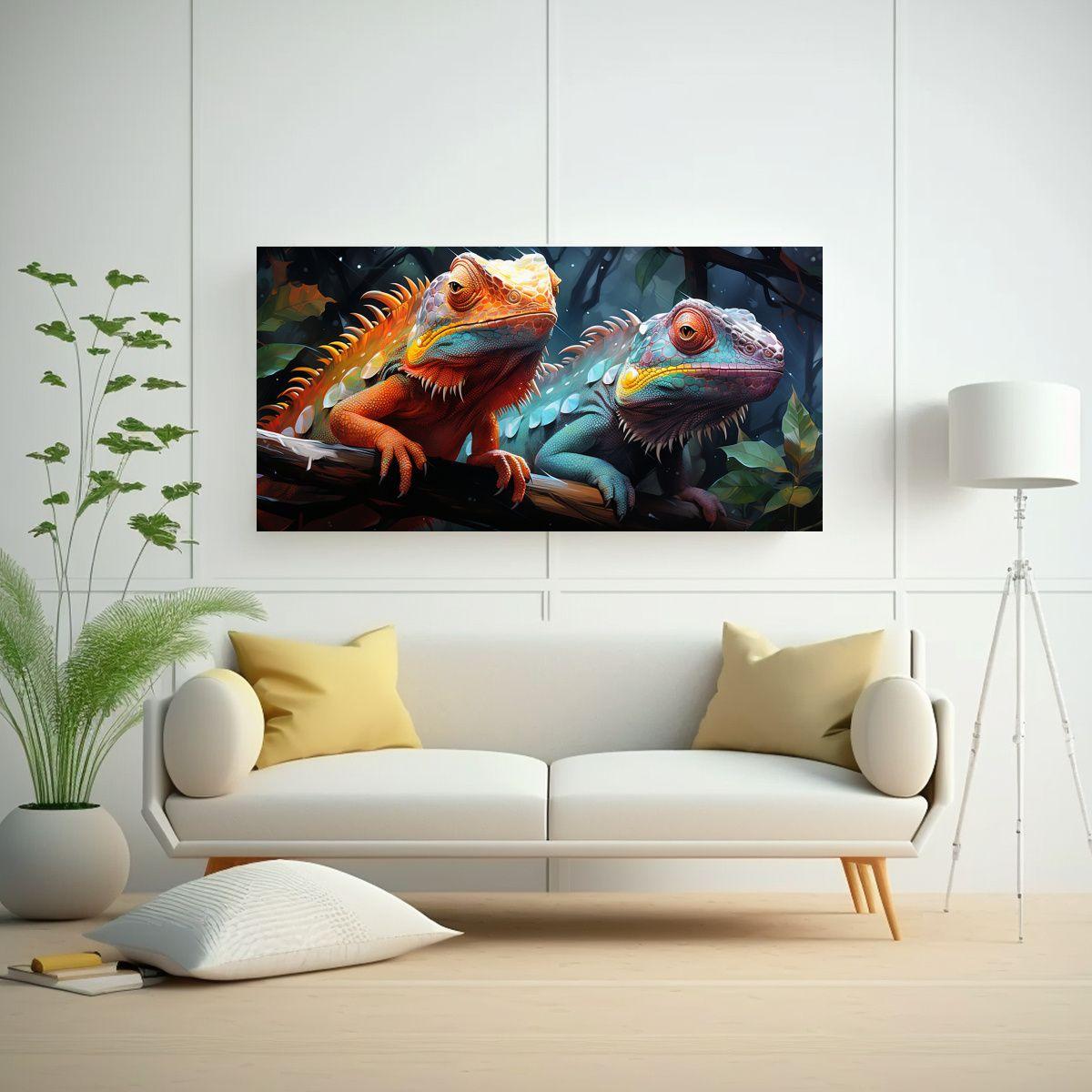 Pintura Al Estilo óleo Estilo Galería A Chameleo 160x80cm-2